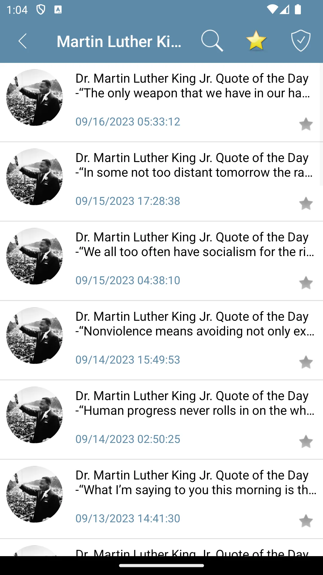 Martin Luther King Quote Daily | Indus Appstore | Screenshot