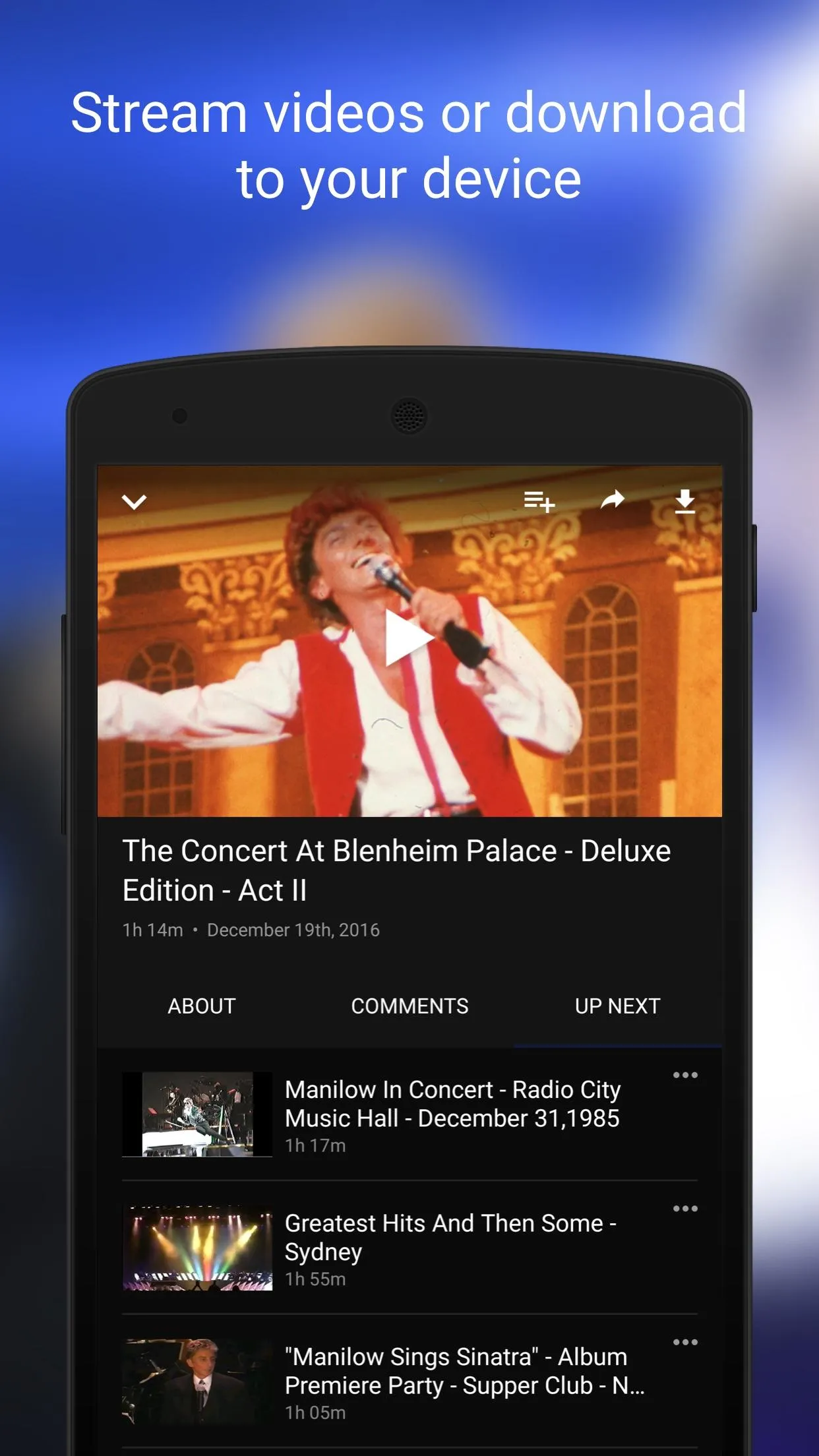 ManilowTV | Indus Appstore | Screenshot