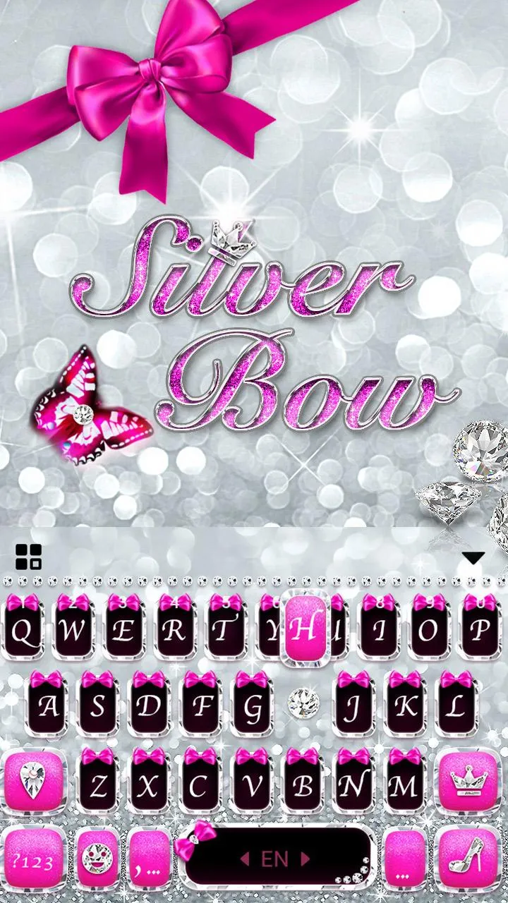 Silver Bowknot Keyboard Theme | Indus Appstore | Screenshot