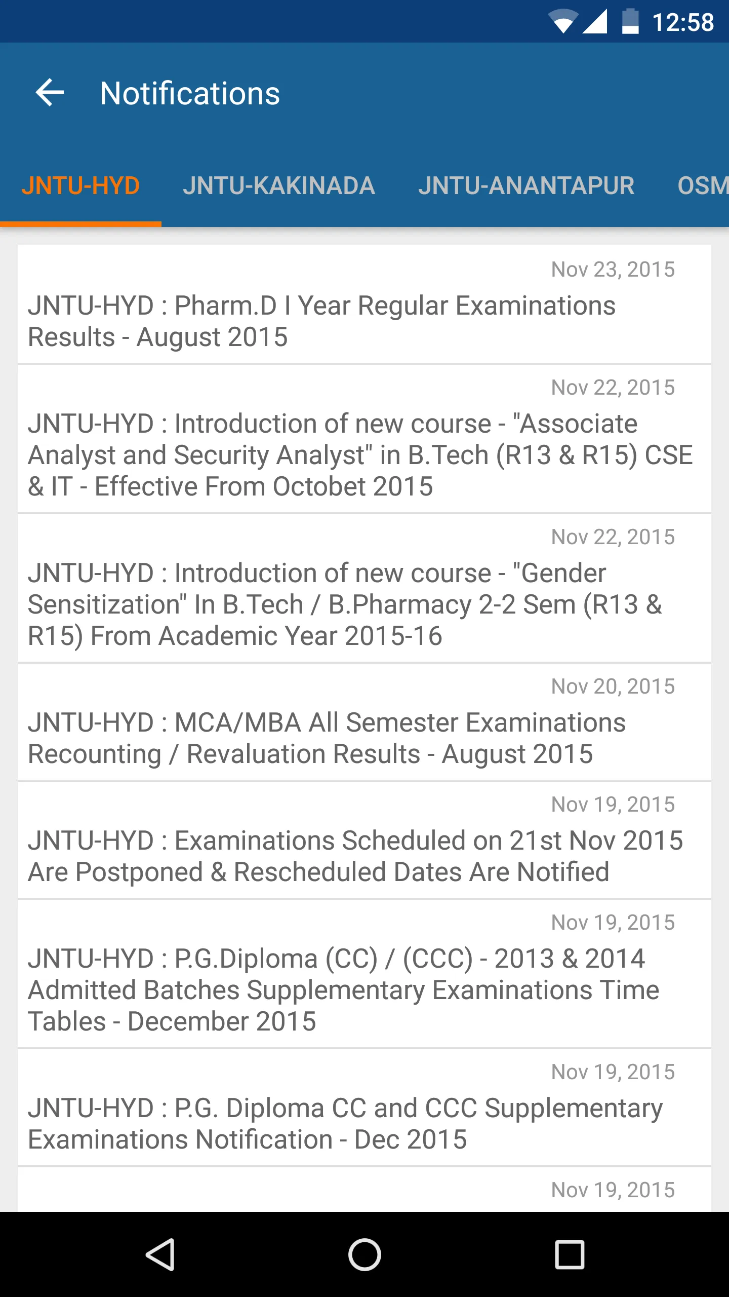 University Updates | Indus Appstore | Screenshot