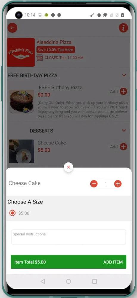 Alaeddin's Pizza | Indus Appstore | Screenshot