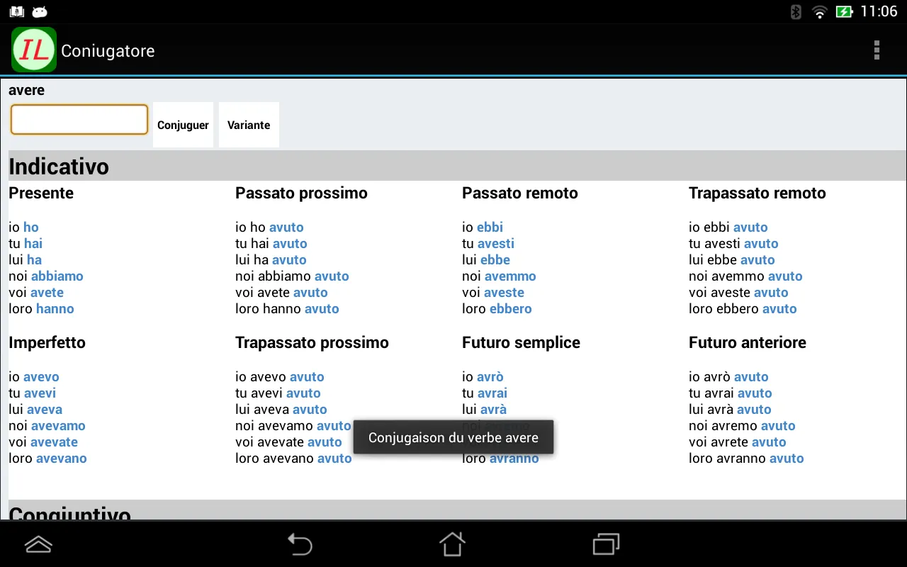 Il Coniugatore | Indus Appstore | Screenshot