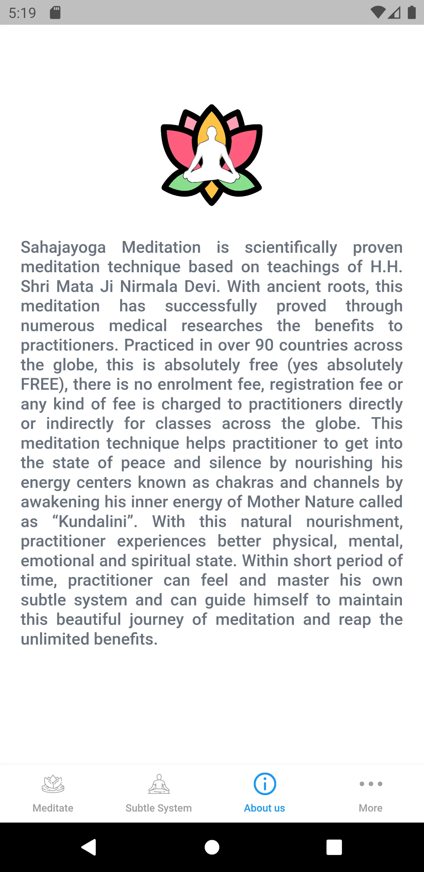 Sahajayoga Meditation | Indus Appstore | Screenshot