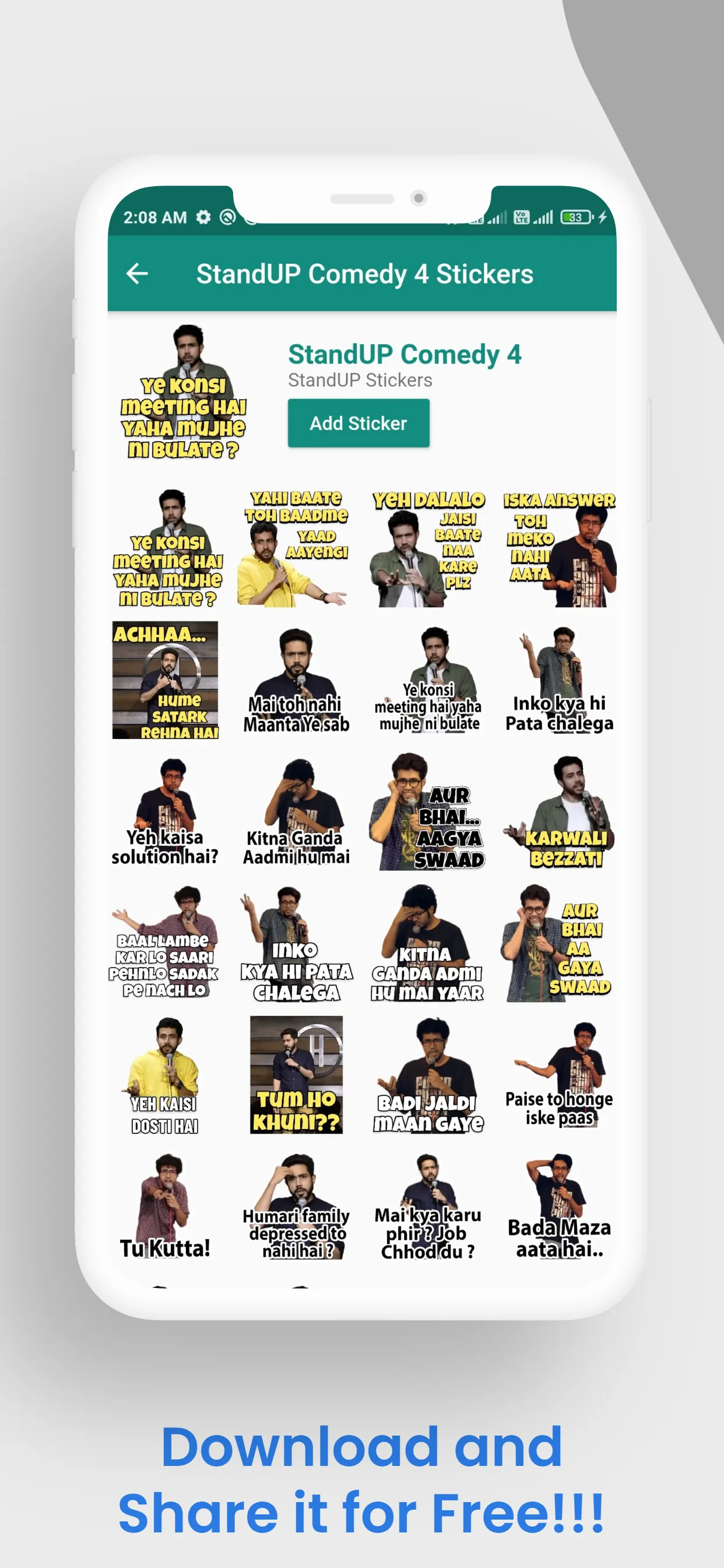 Standup Comedy Funny Stickers | Indus Appstore | Screenshot