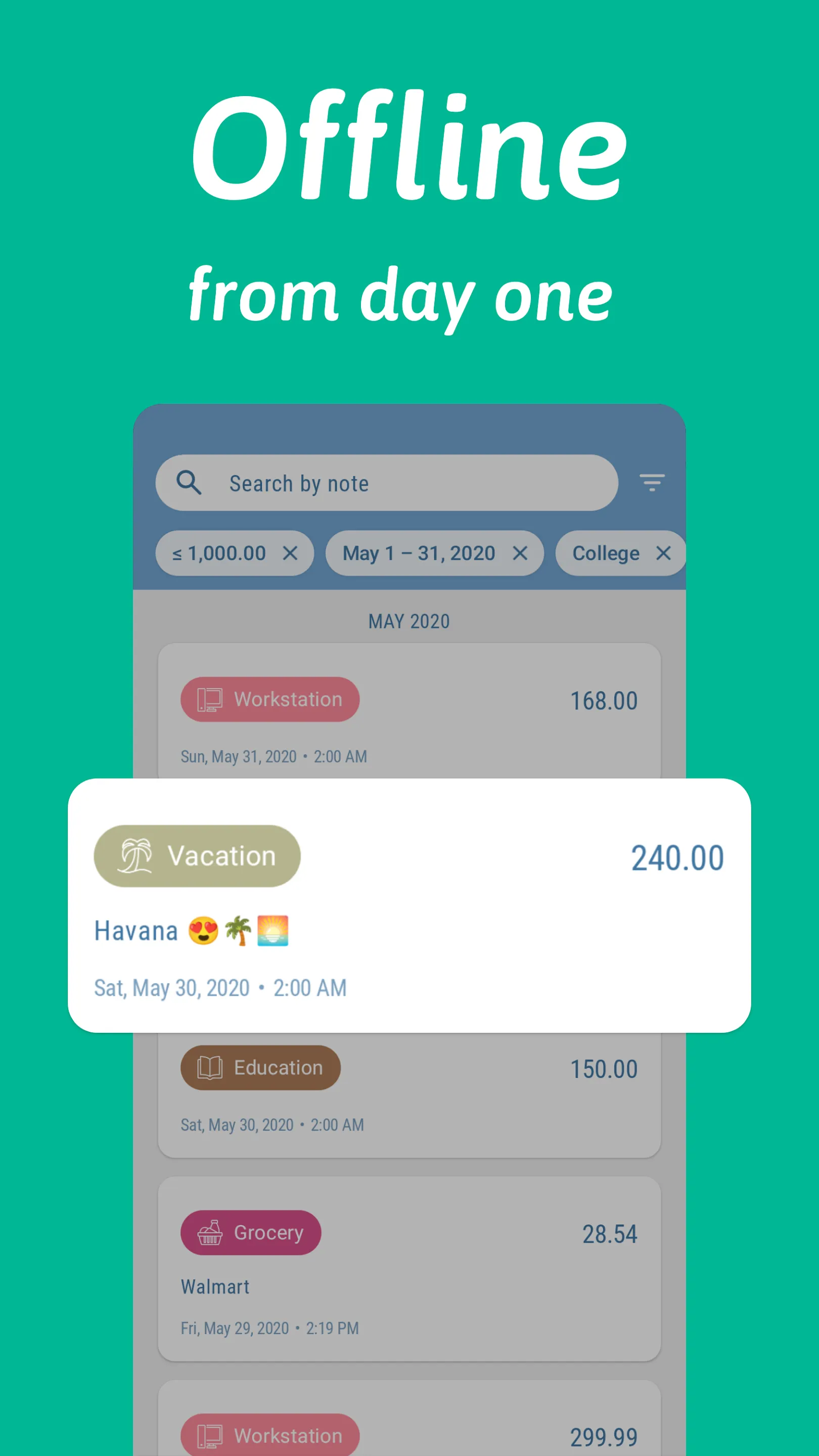 Just Expenses™ Money Manager | Indus Appstore | Screenshot