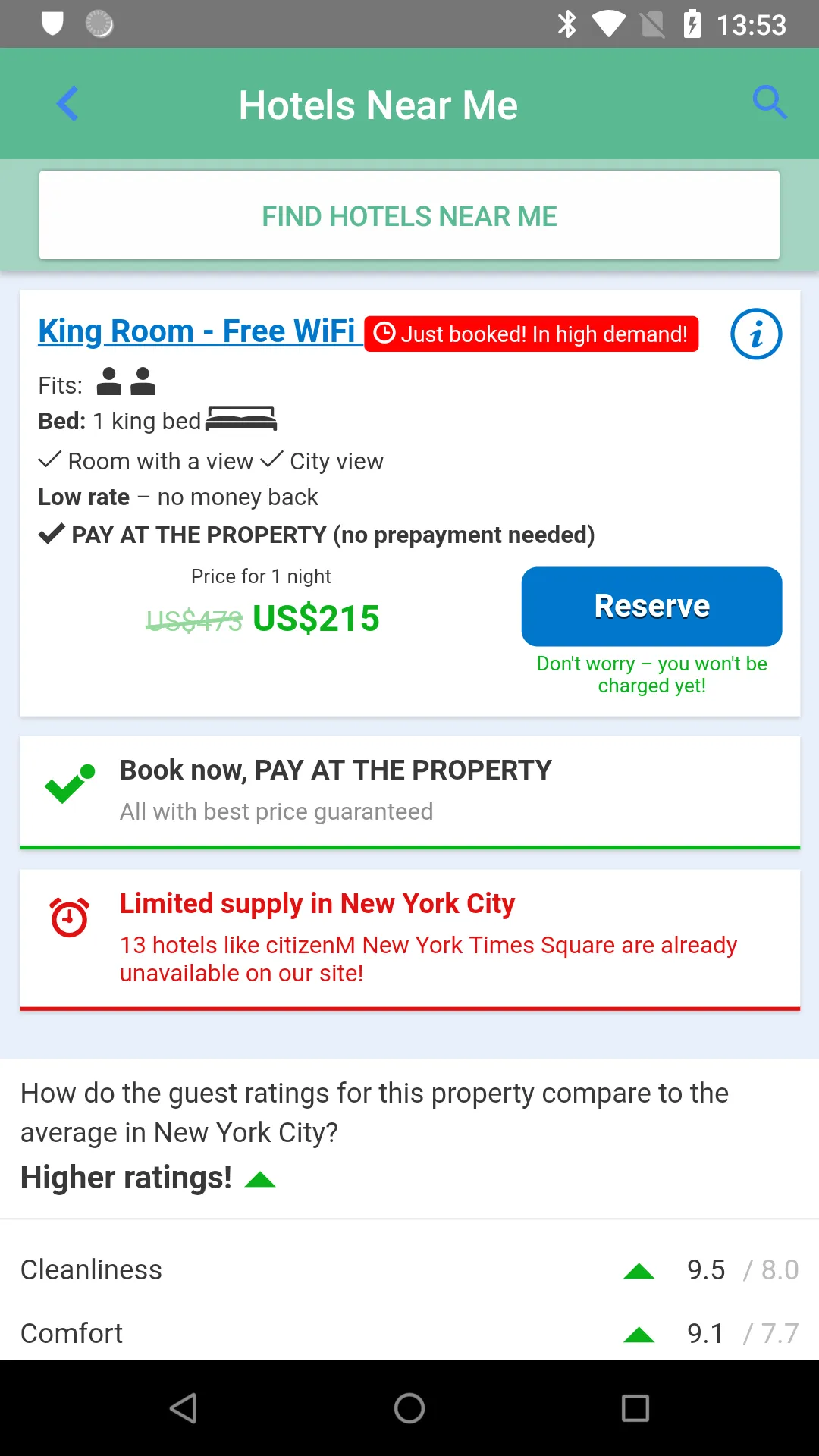 Hotels Near Me | Compare price | Indus Appstore | Screenshot