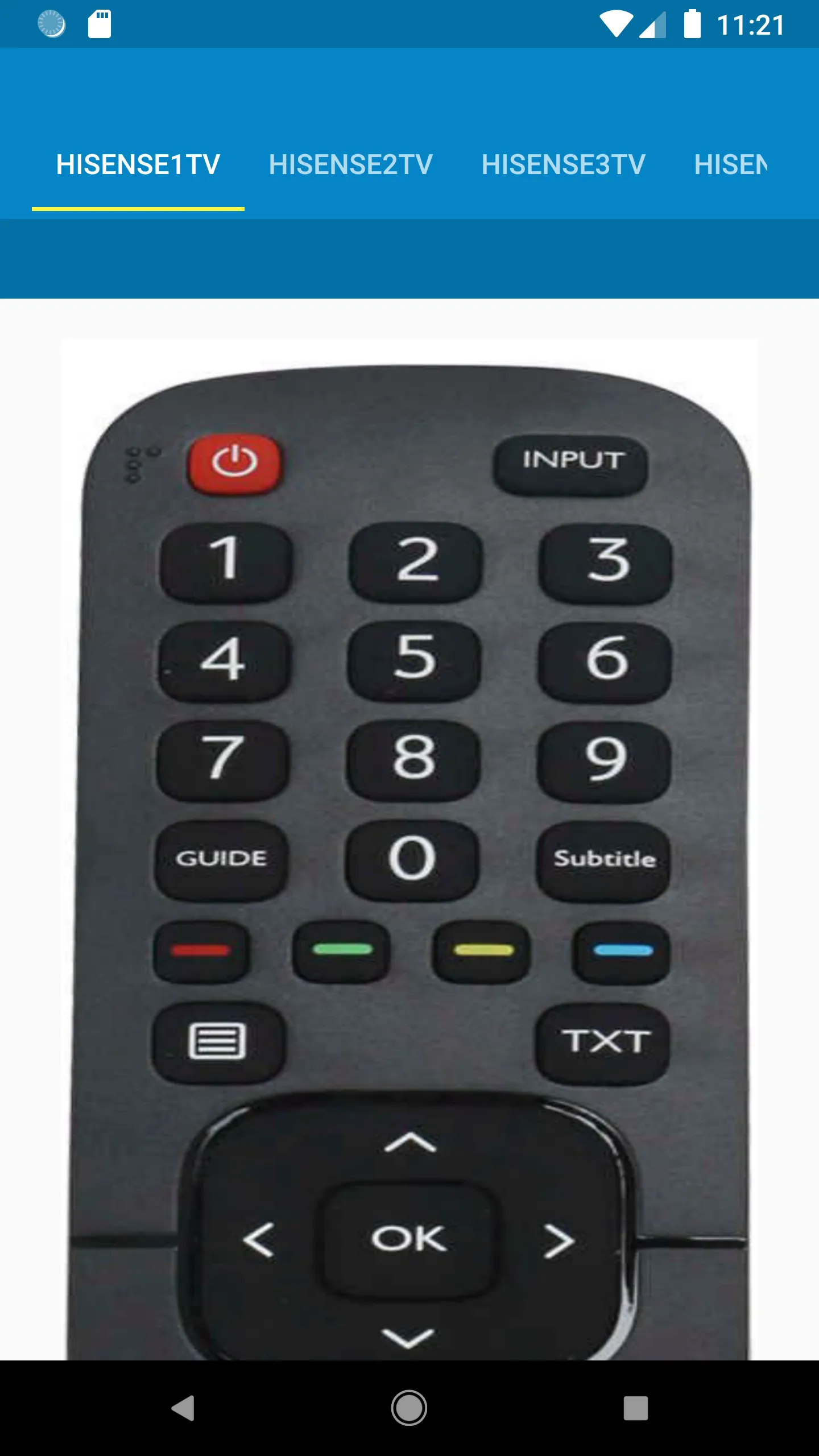 HiSense TV Remote Control | Indus Appstore | Screenshot