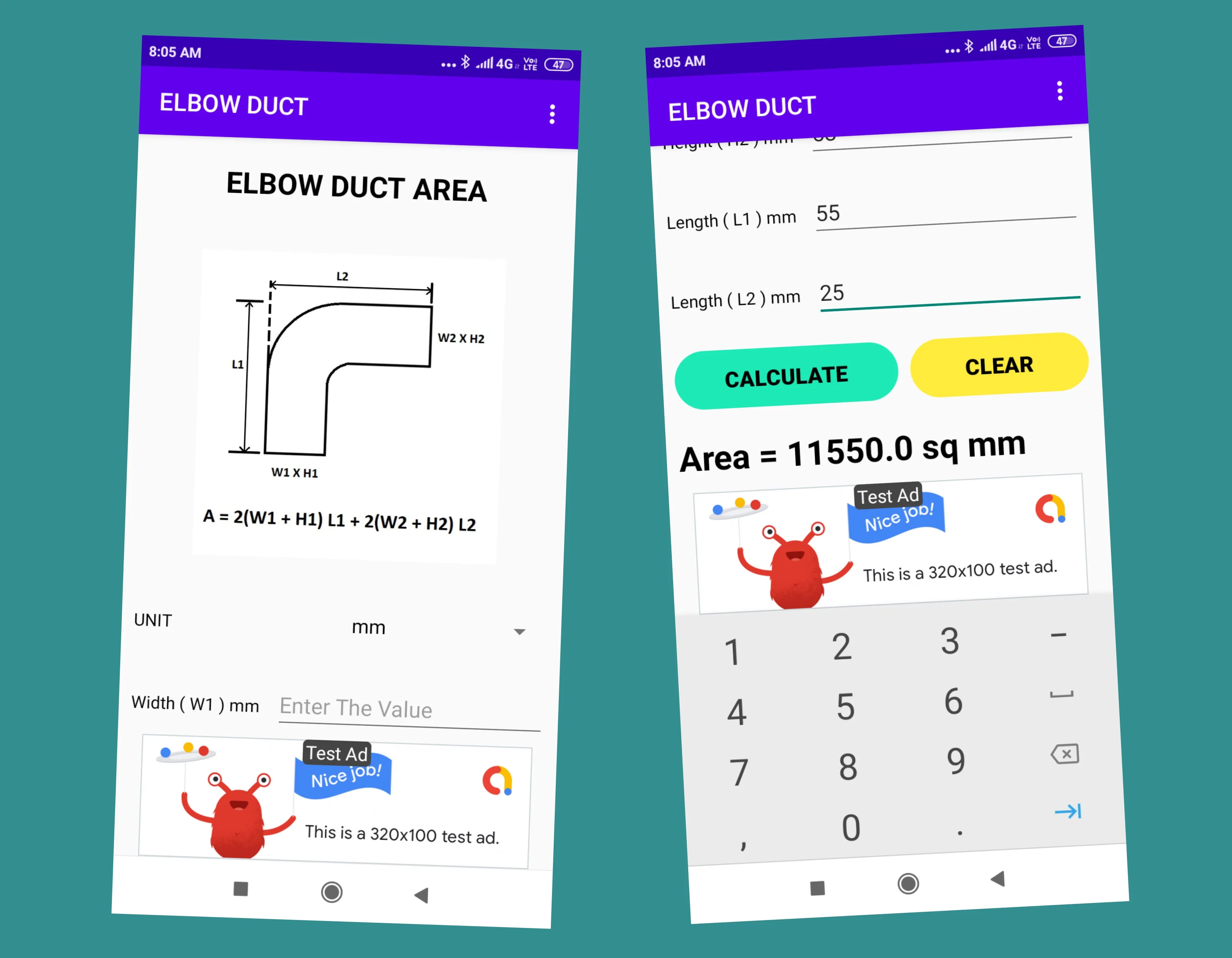 Duct Area Calculator | Indus Appstore | Screenshot