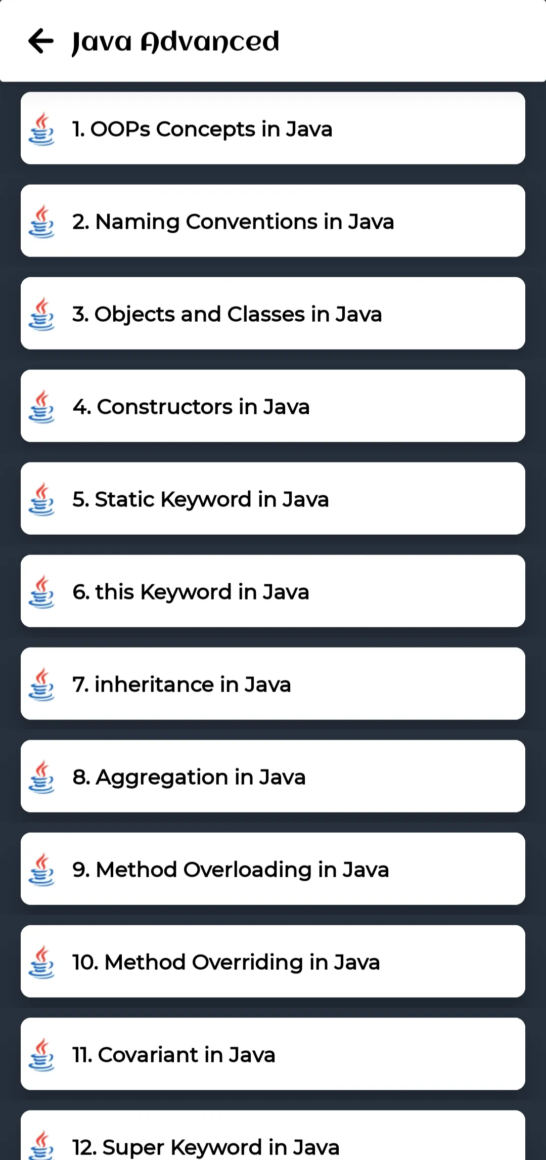 Learn Java Offline | Indus Appstore | Screenshot