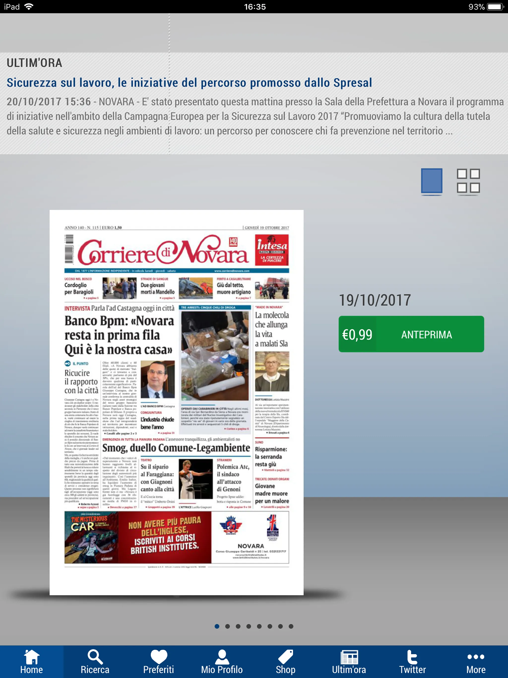 Corriere di Novara digitale | Indus Appstore | Screenshot