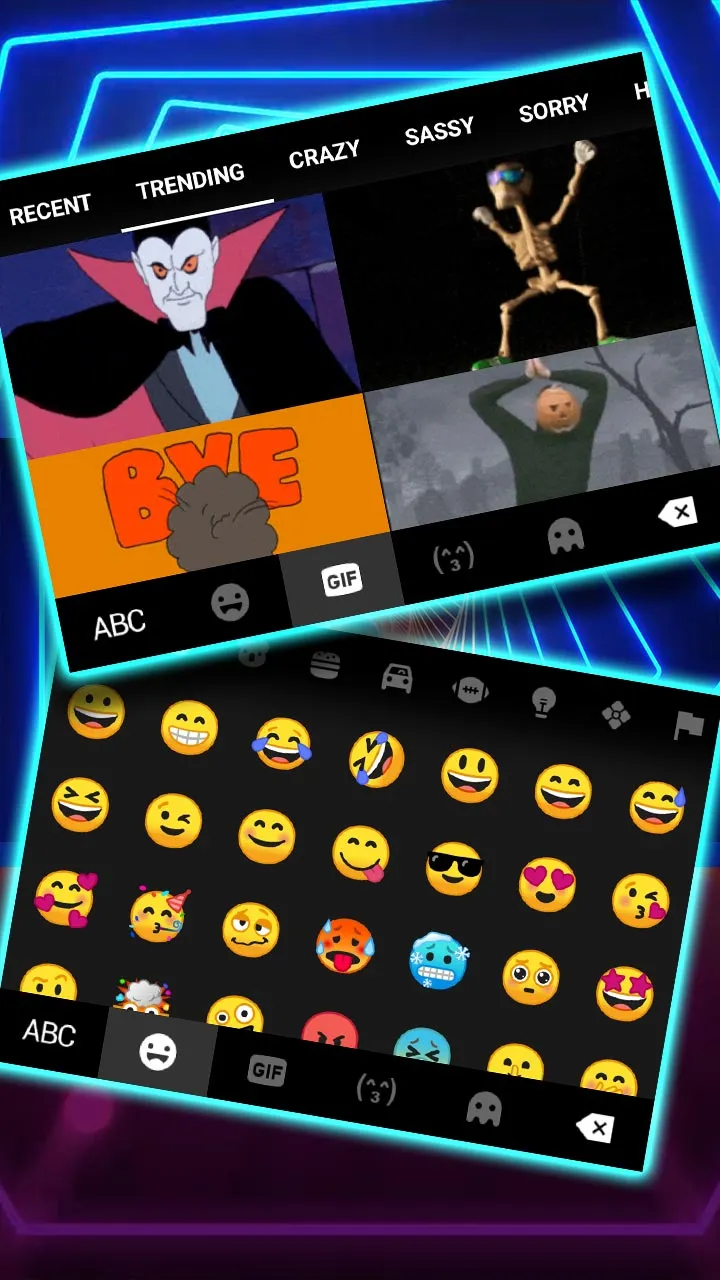 Neon Tunnel Live Keyboard Back | Indus Appstore | Screenshot