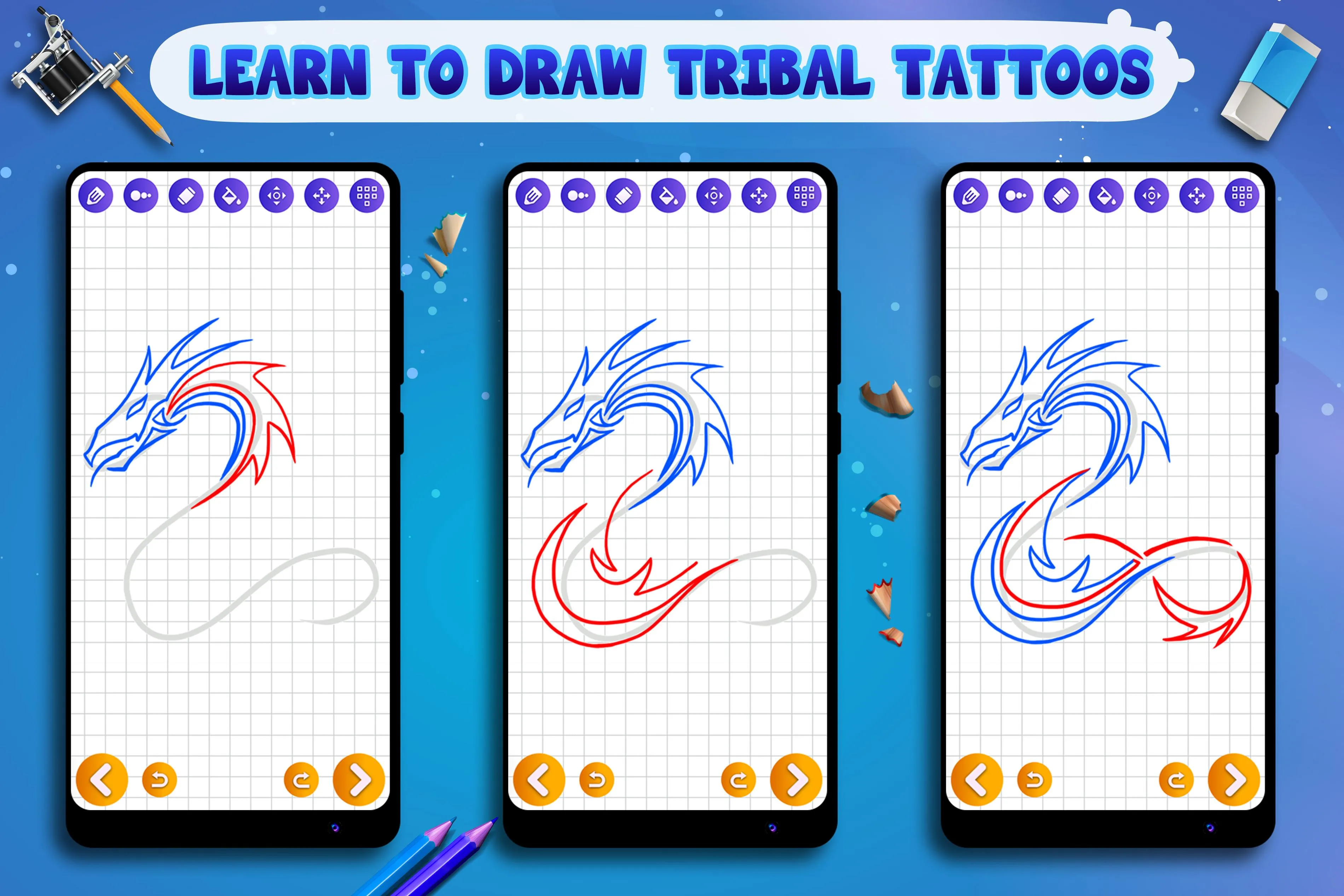 Learn to Draw Tribal Tattoos | Indus Appstore | Screenshot