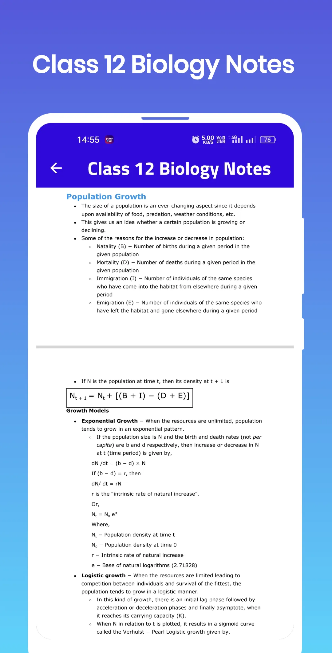 Class 12 Biology Notes | Indus Appstore | Screenshot