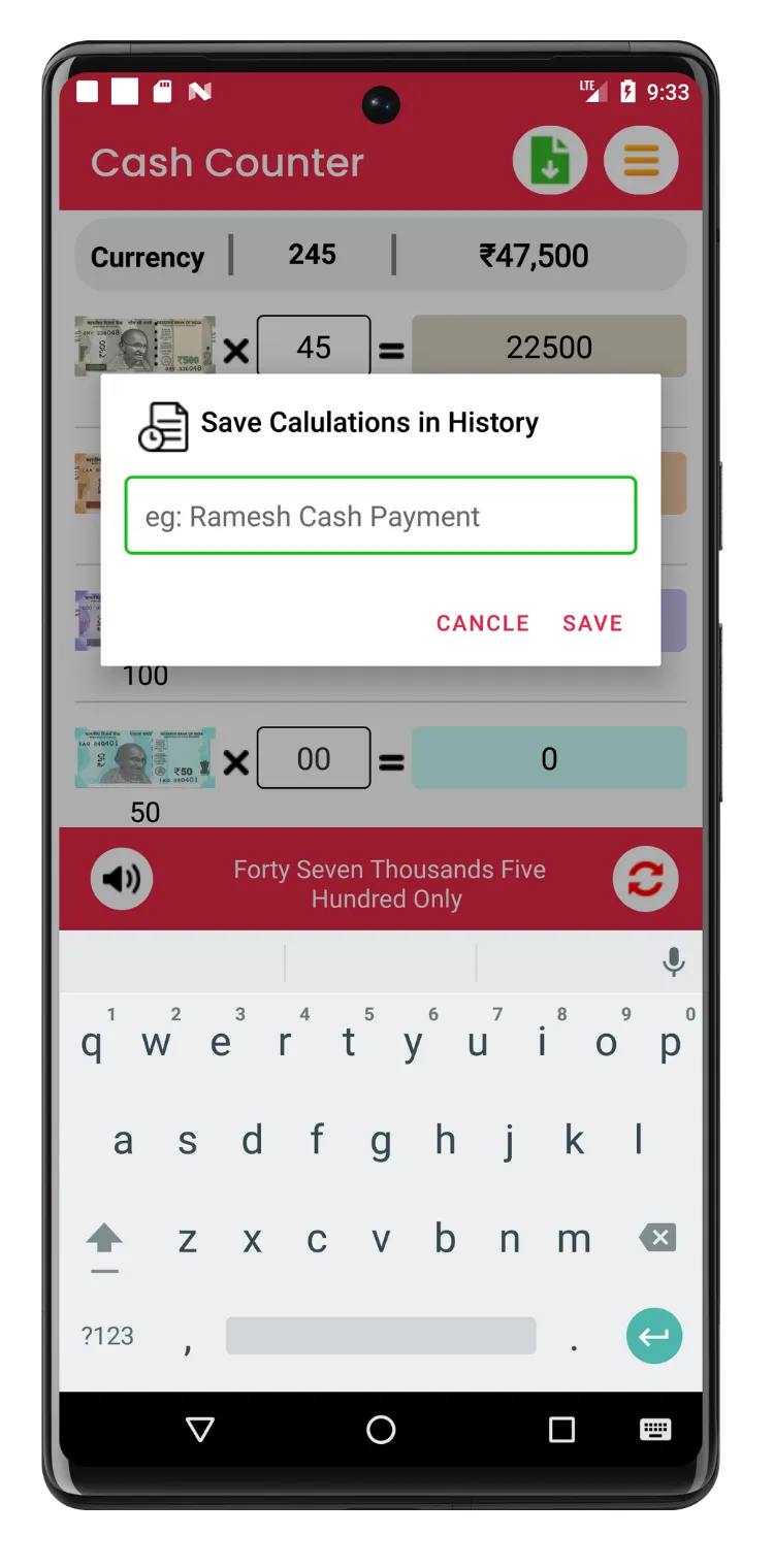 Cash Calculator -Money Counter | Indus Appstore | Screenshot