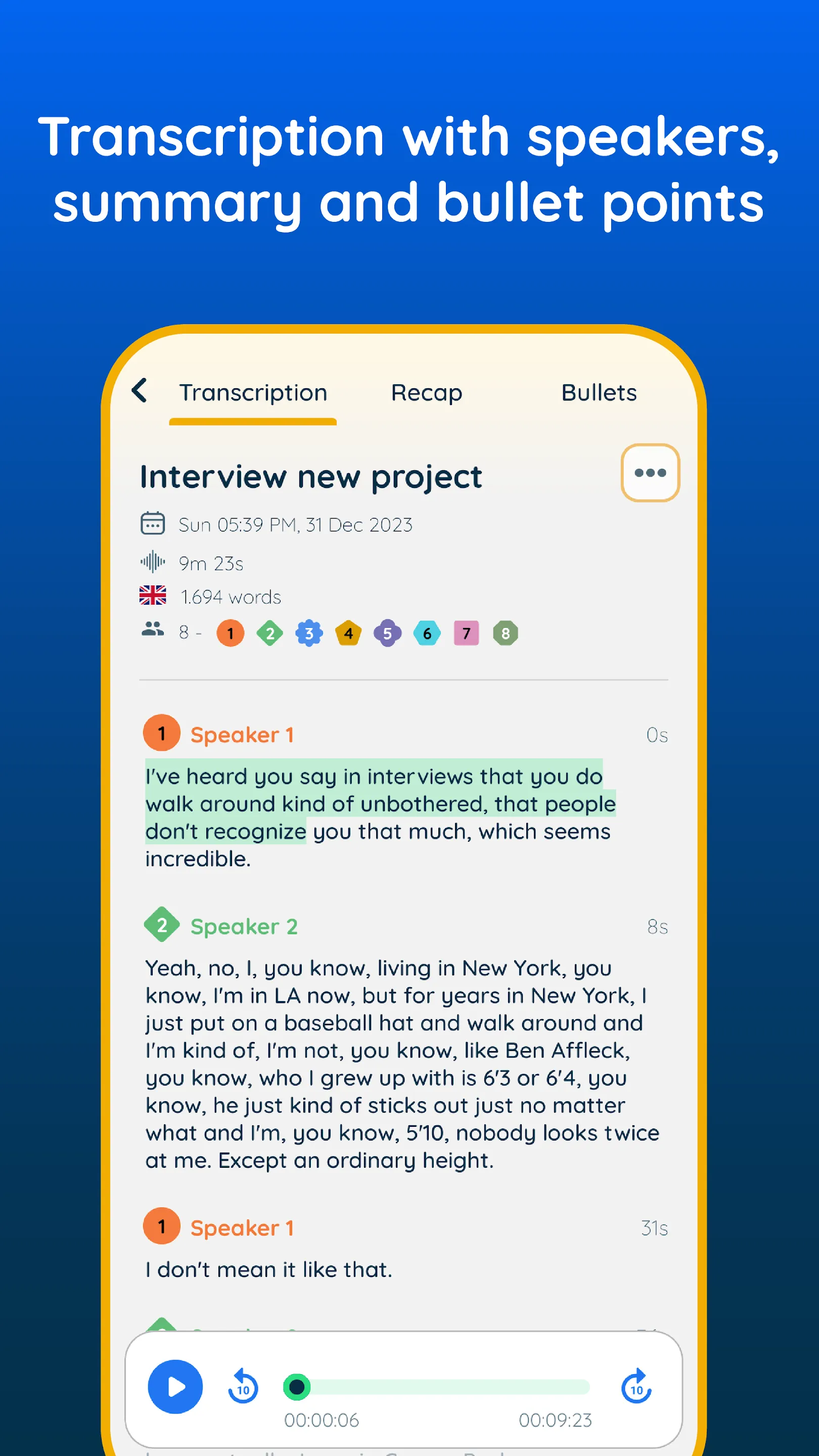 Recap Transcribe audio to text | Indus Appstore | Screenshot