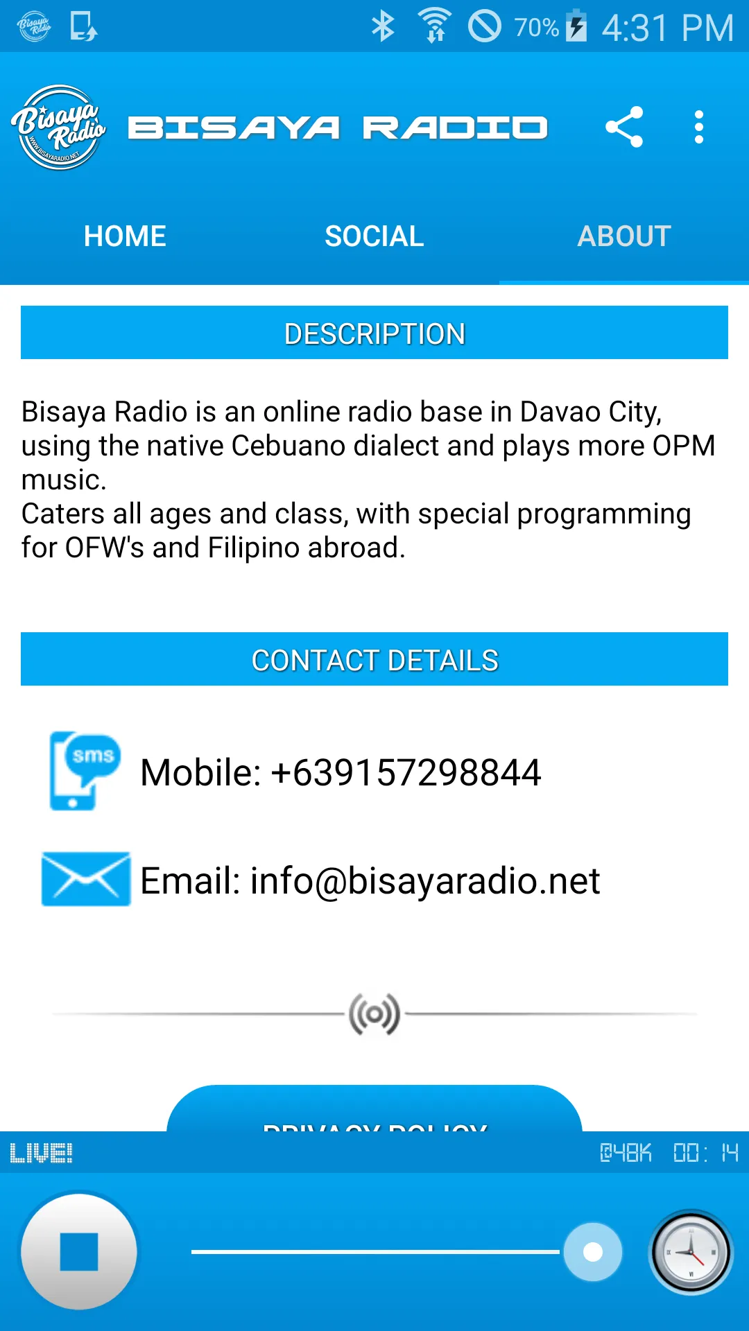 Bisaya Radio Davao | Indus Appstore | Screenshot