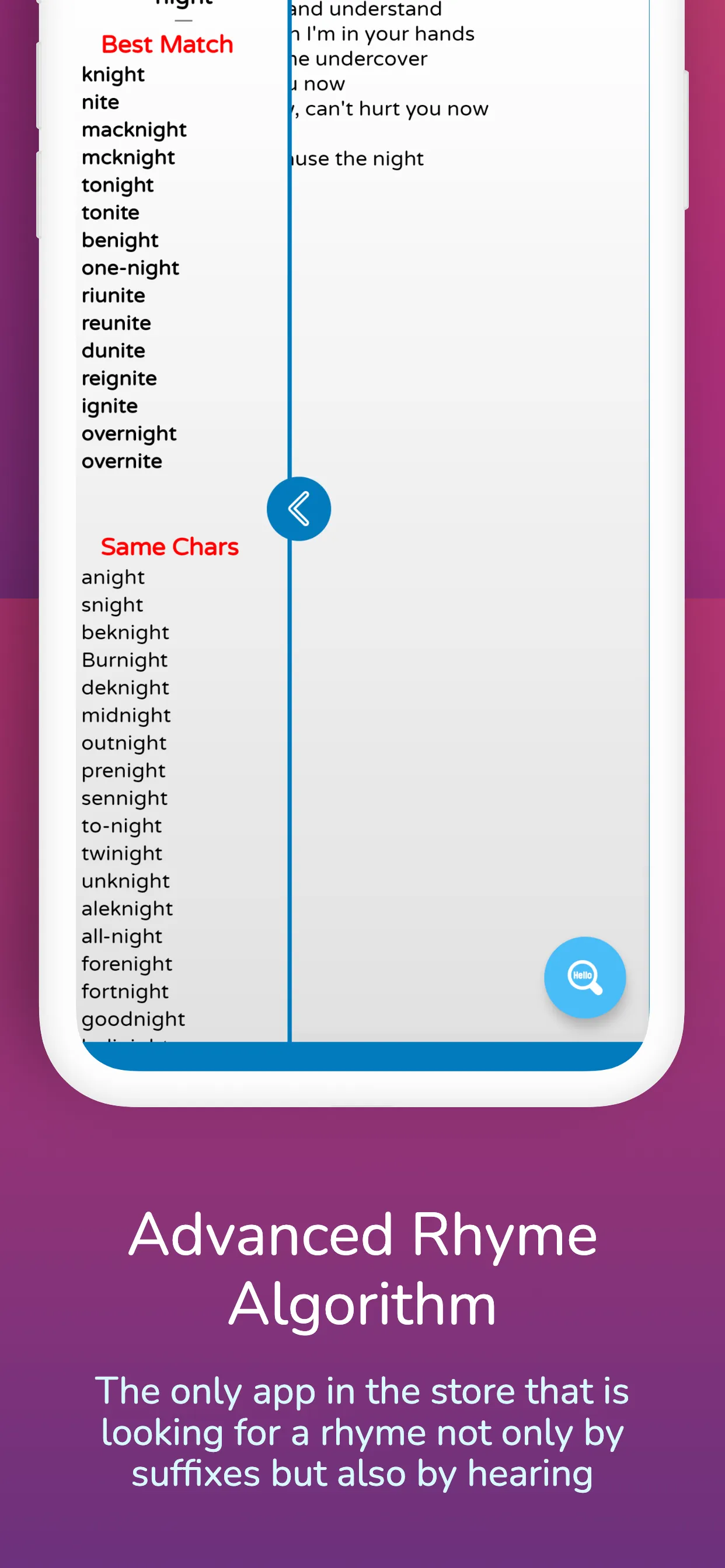 Write Your Song, Rhymes Finder | Indus Appstore | Screenshot