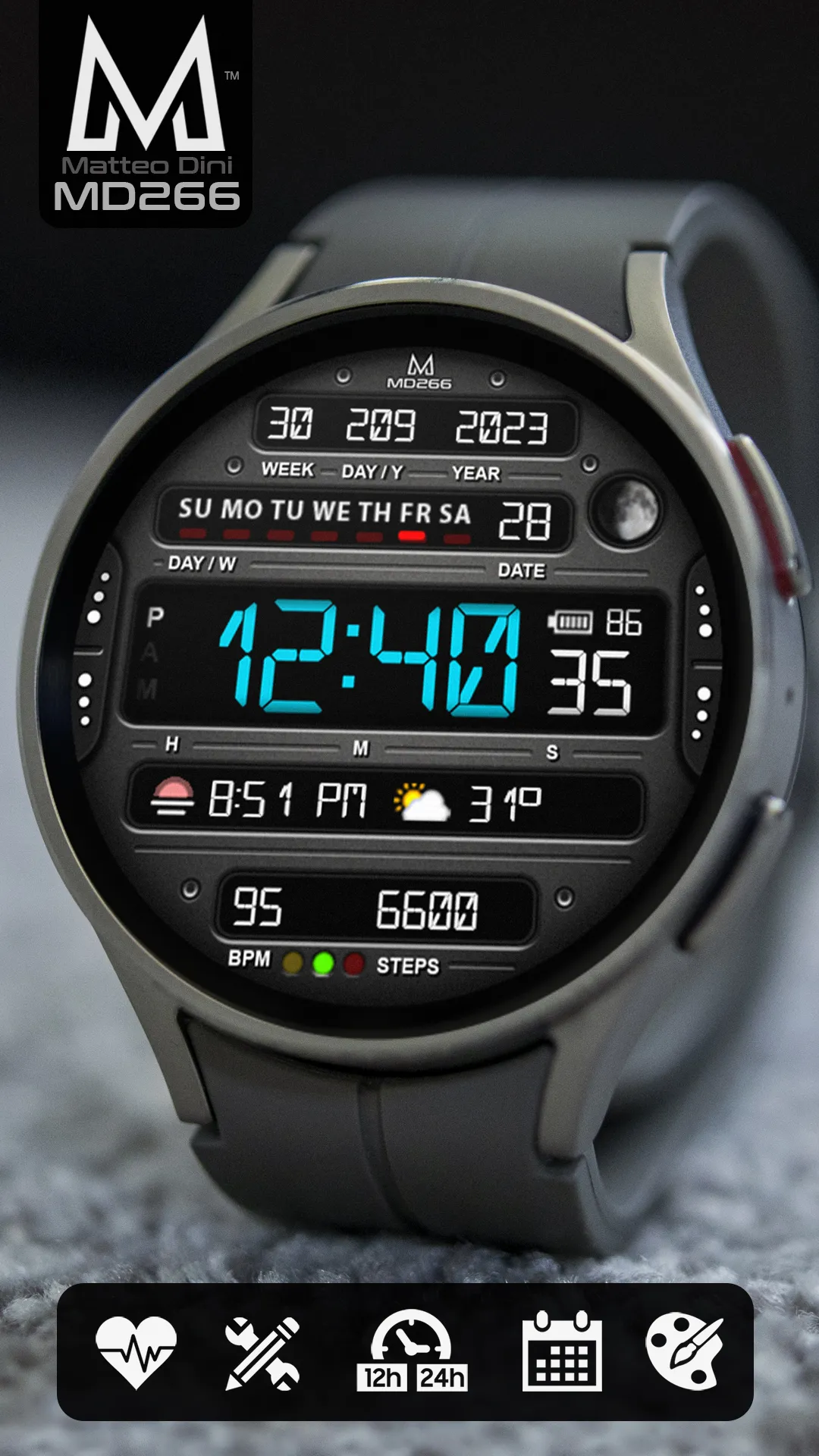 MD266 Classic Watch Face | Indus Appstore | Screenshot