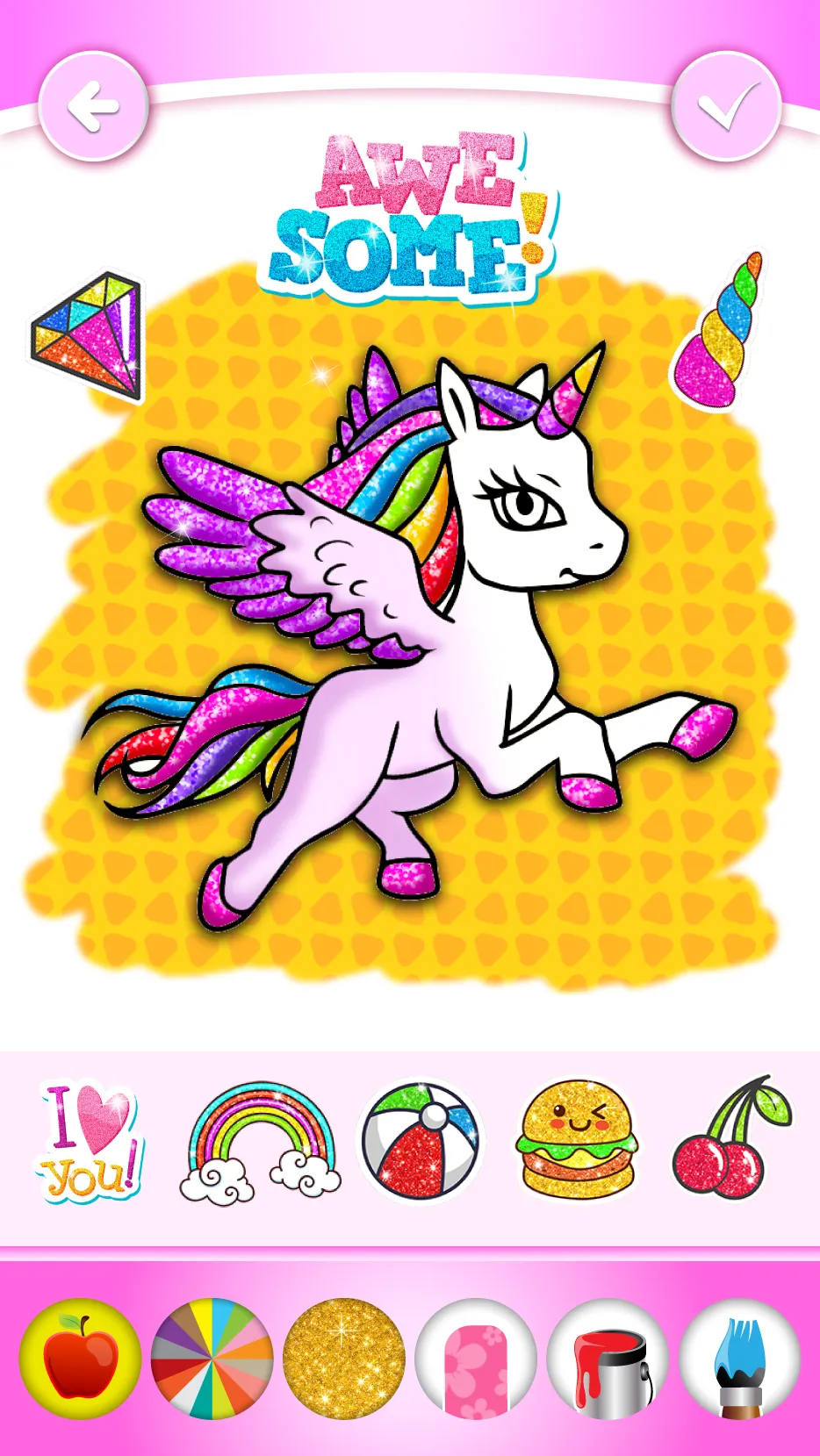 Unicorn Coloring Book Glitter | Indus Appstore | Screenshot