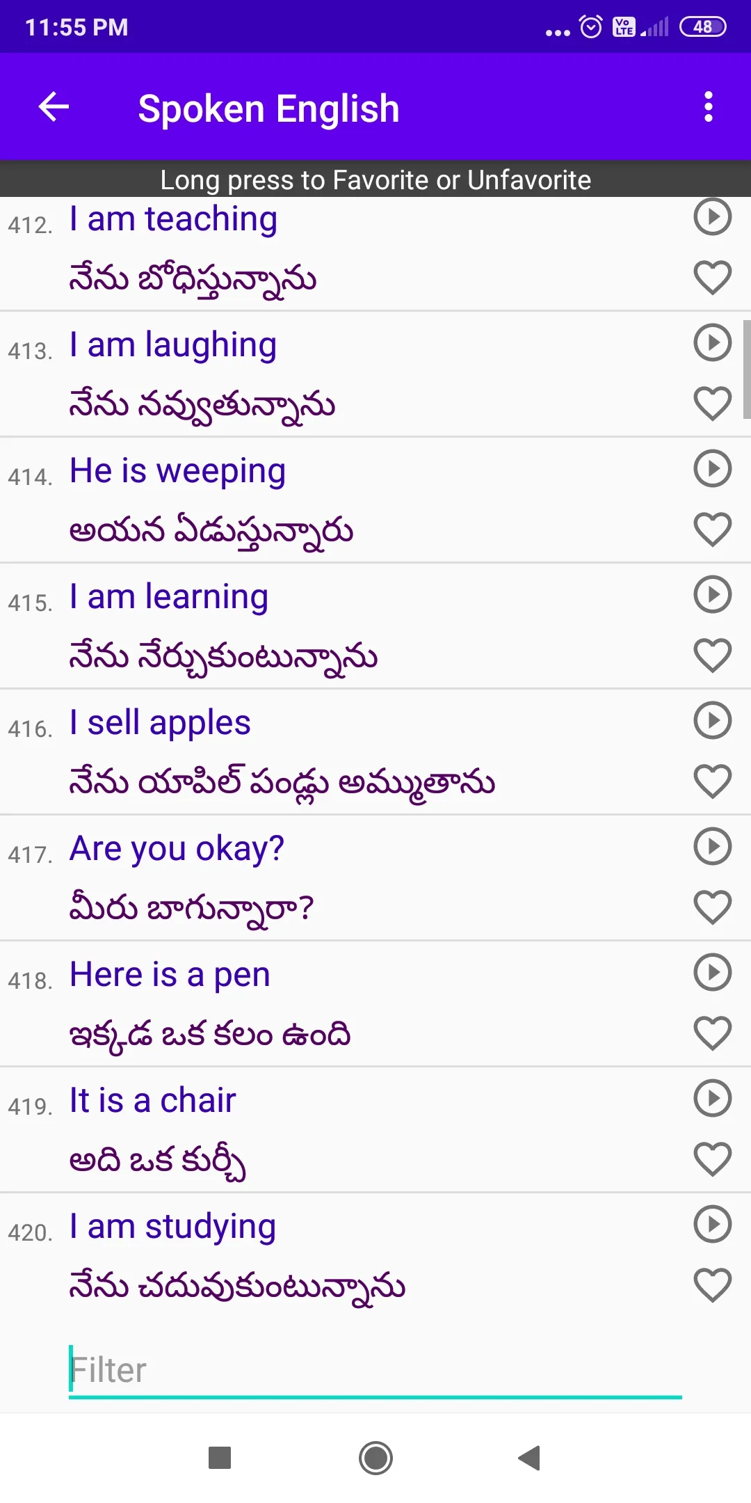 Spoken English through Telugu | Indus Appstore | Screenshot