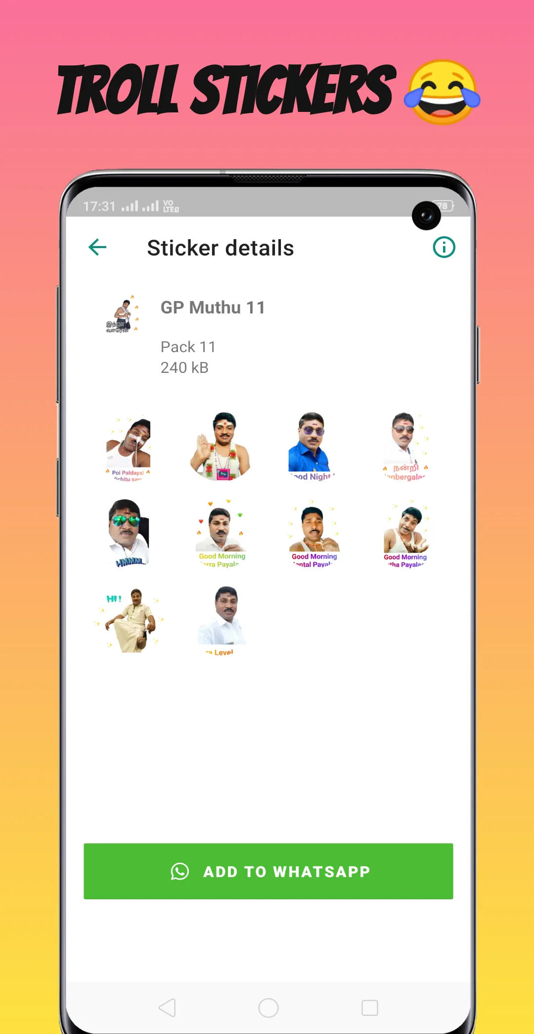 Gp Muthu - Comedy Stickers | Indus Appstore | Screenshot