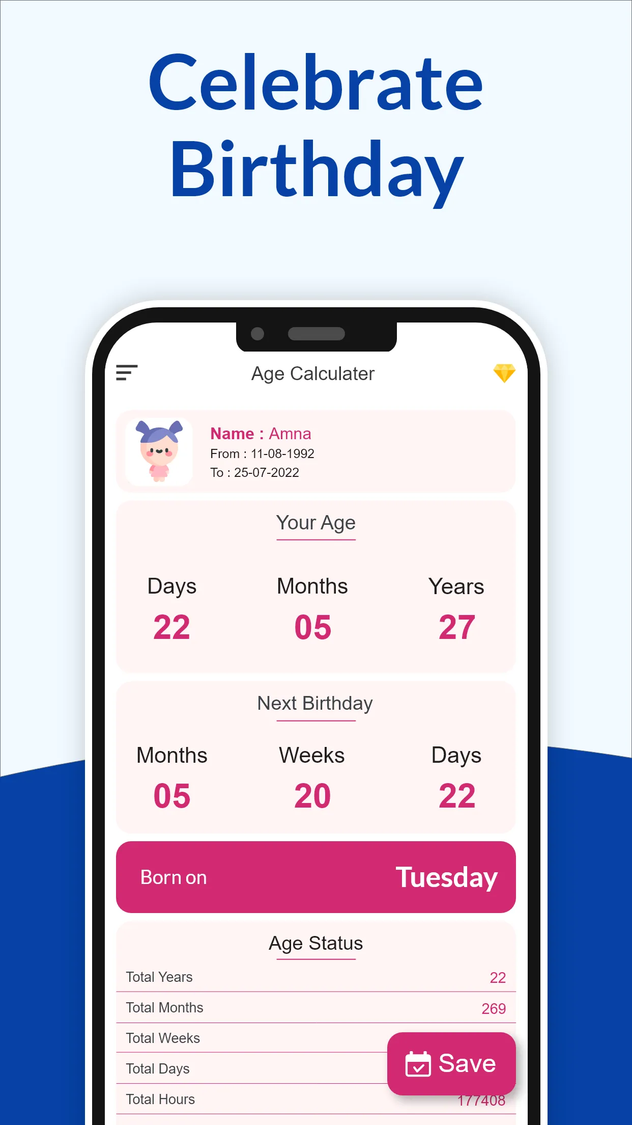 Age Calculator - Date Counter | Indus Appstore | Screenshot