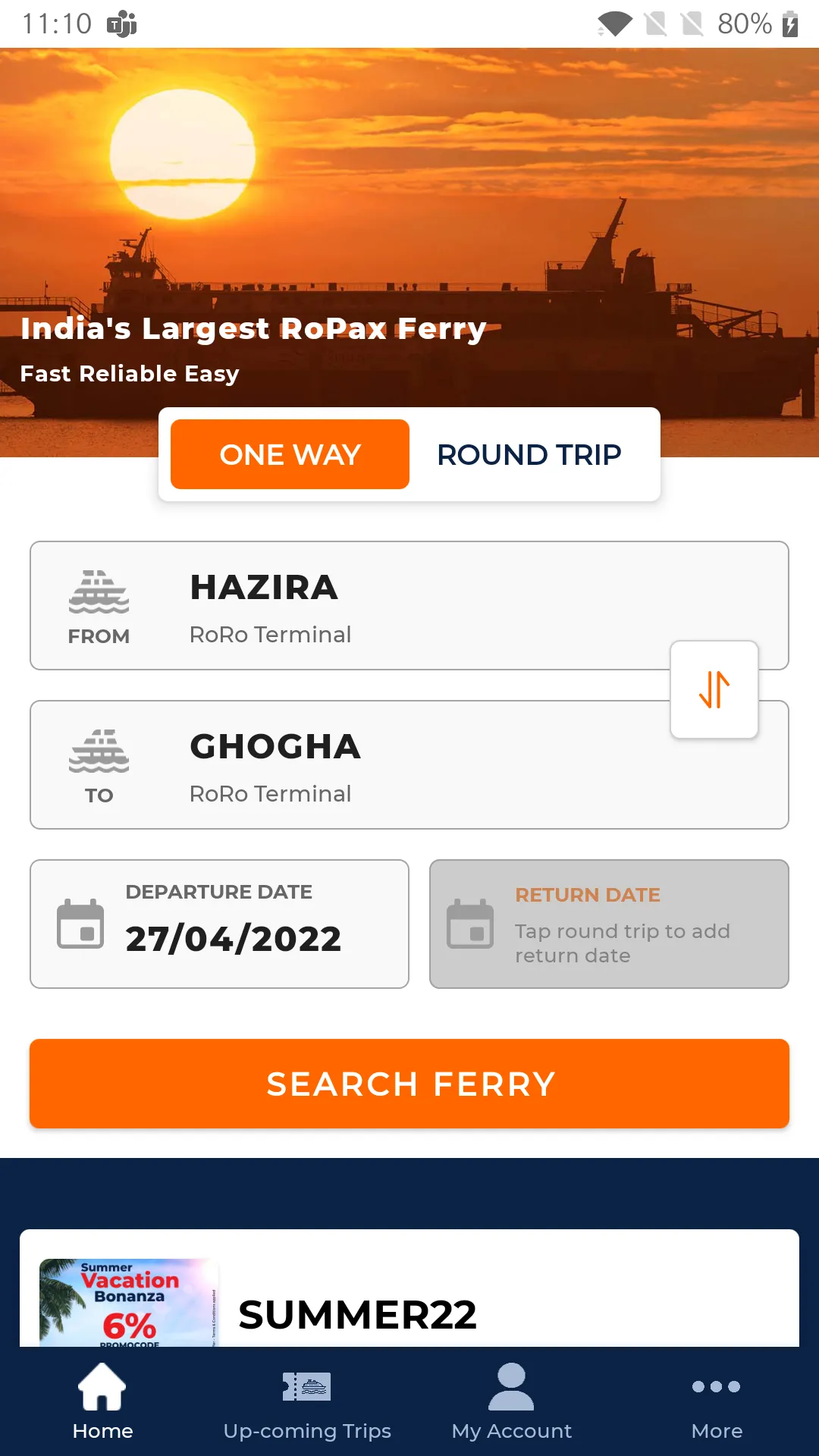 Hazira Ghogha RoRo Ferry | Indus Appstore | Screenshot