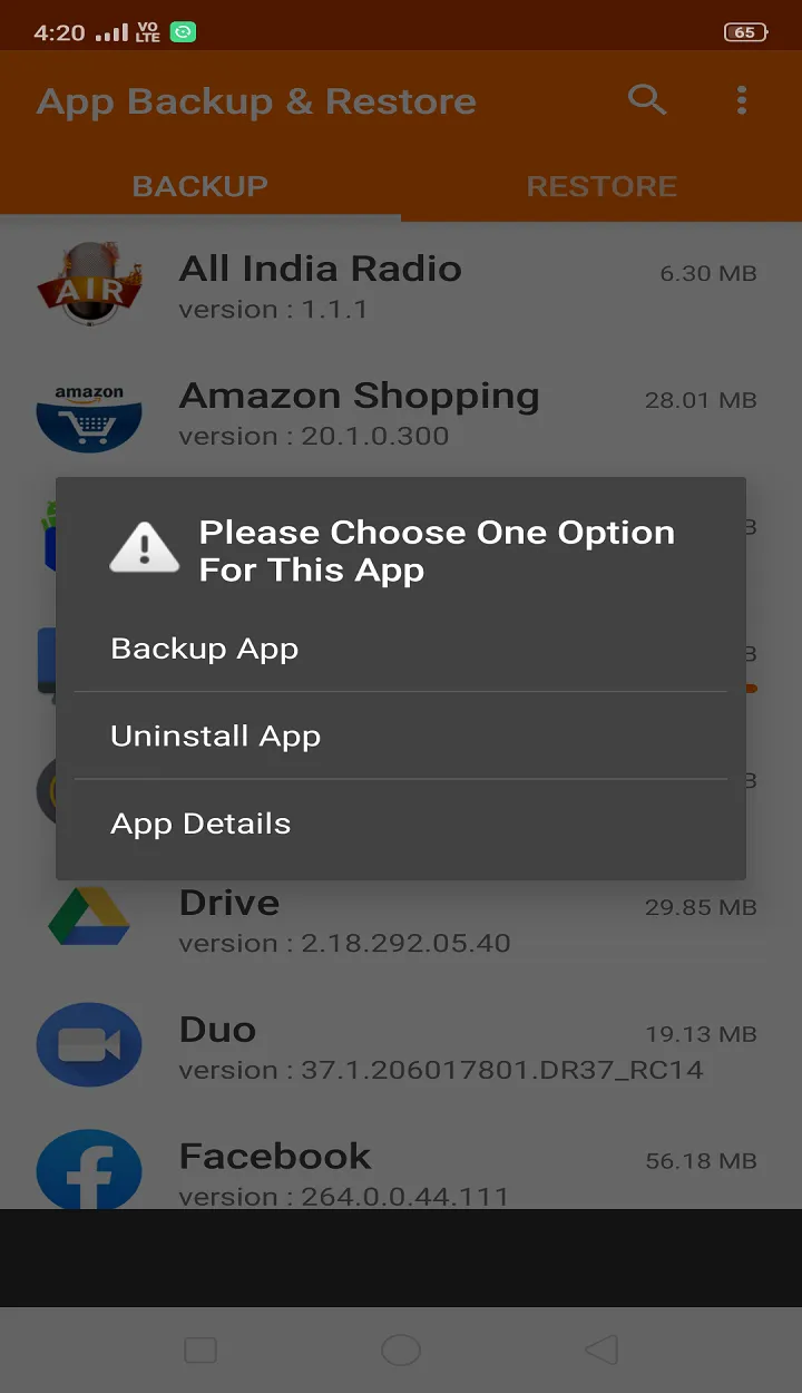 Backup & Restore App | Indus Appstore | Screenshot