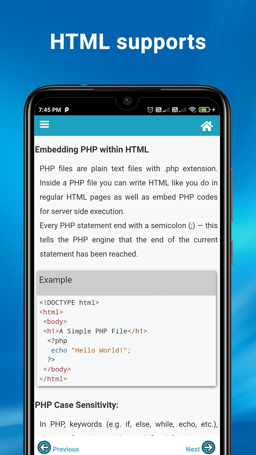 Learn PHP - Example and editor | Indus Appstore | Screenshot