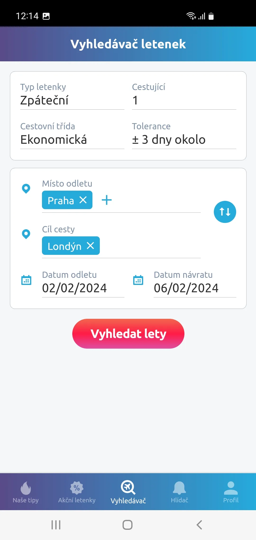 Zaletsi.cz - levné letenky | Indus Appstore | Screenshot