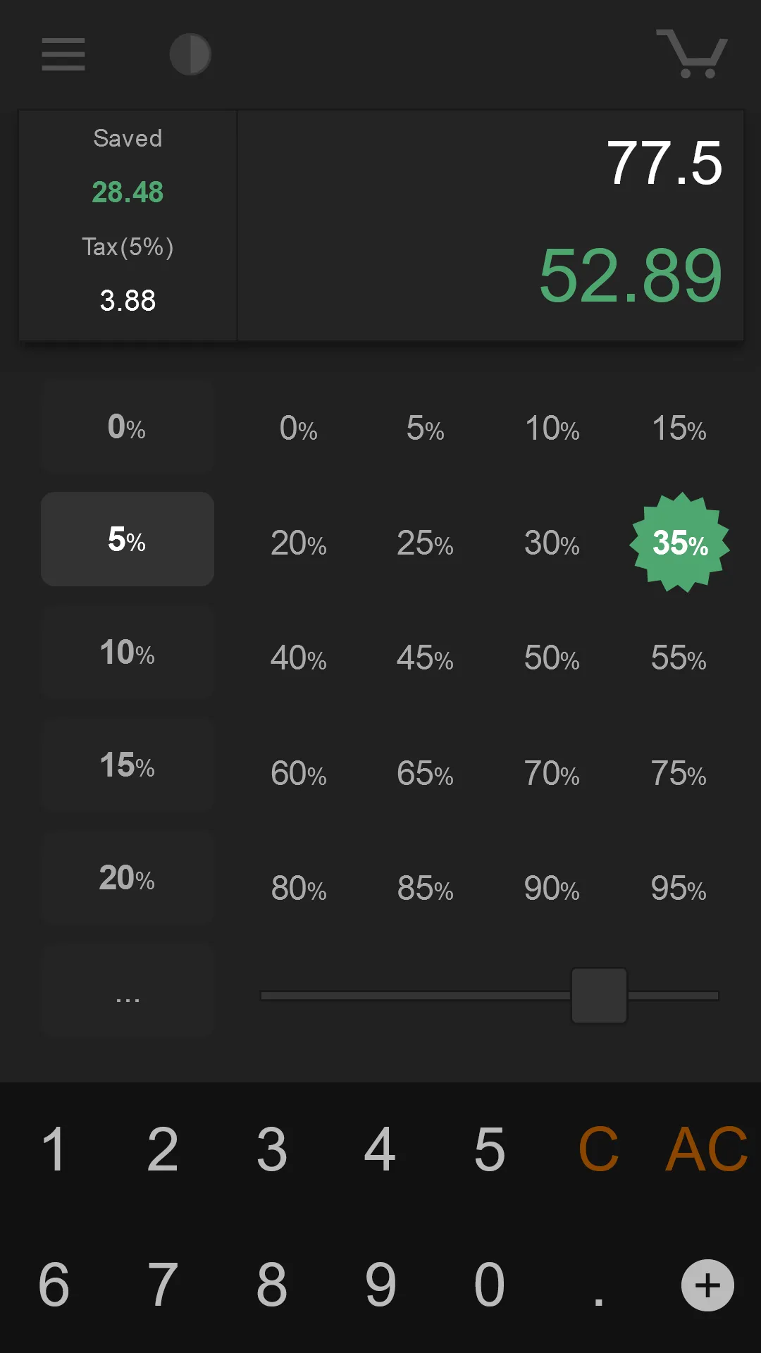 Shopping Percent Calculator | Indus Appstore | Screenshot