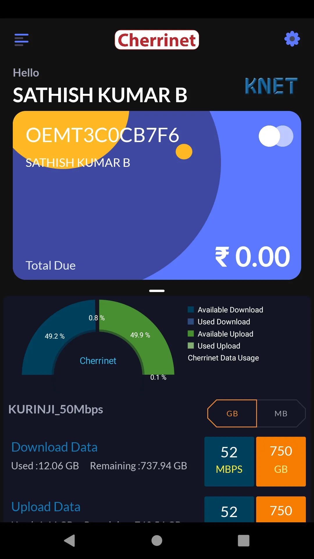 Cherrinet Customer Portal | Indus Appstore | Screenshot