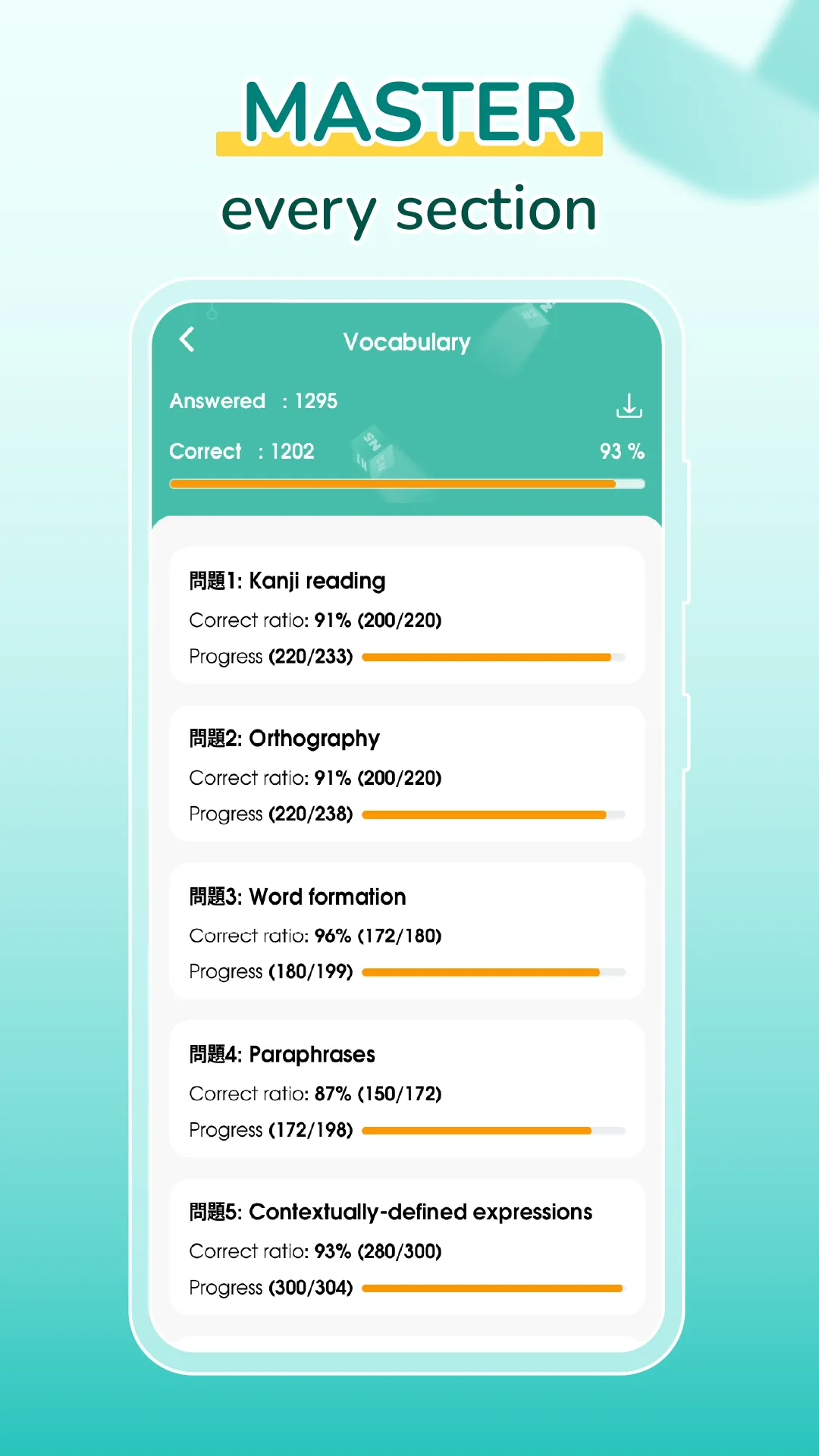 Migii JLPT: JLPT test N5-N1 | Indus Appstore | Screenshot
