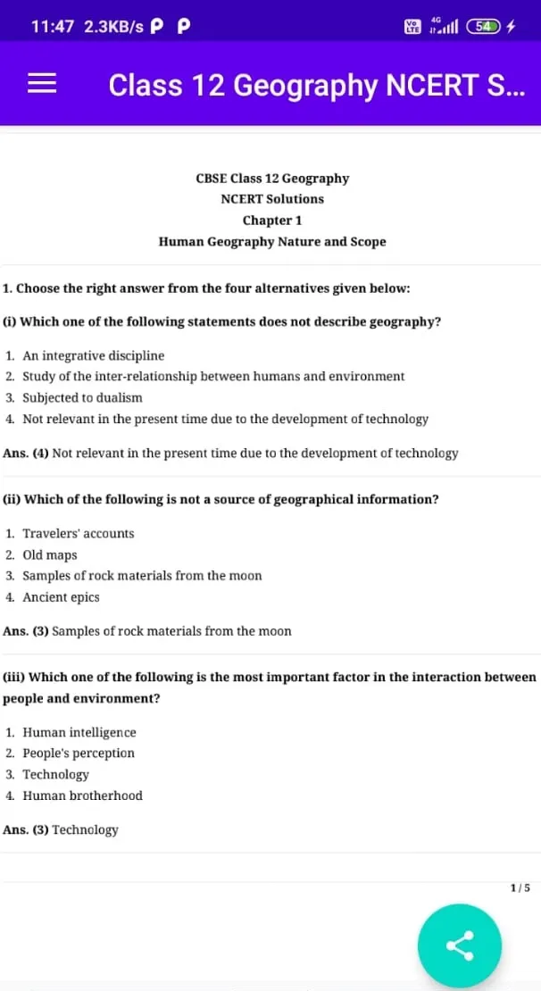 Class 12 Geography NCERT Solut | Indus Appstore | Screenshot