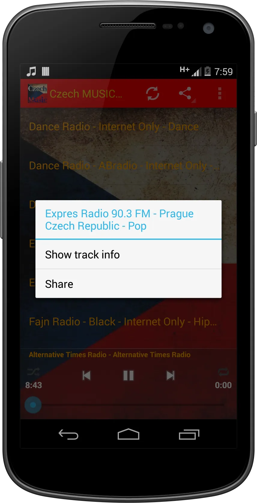 Czech MUSIC Radio | Indus Appstore | Screenshot