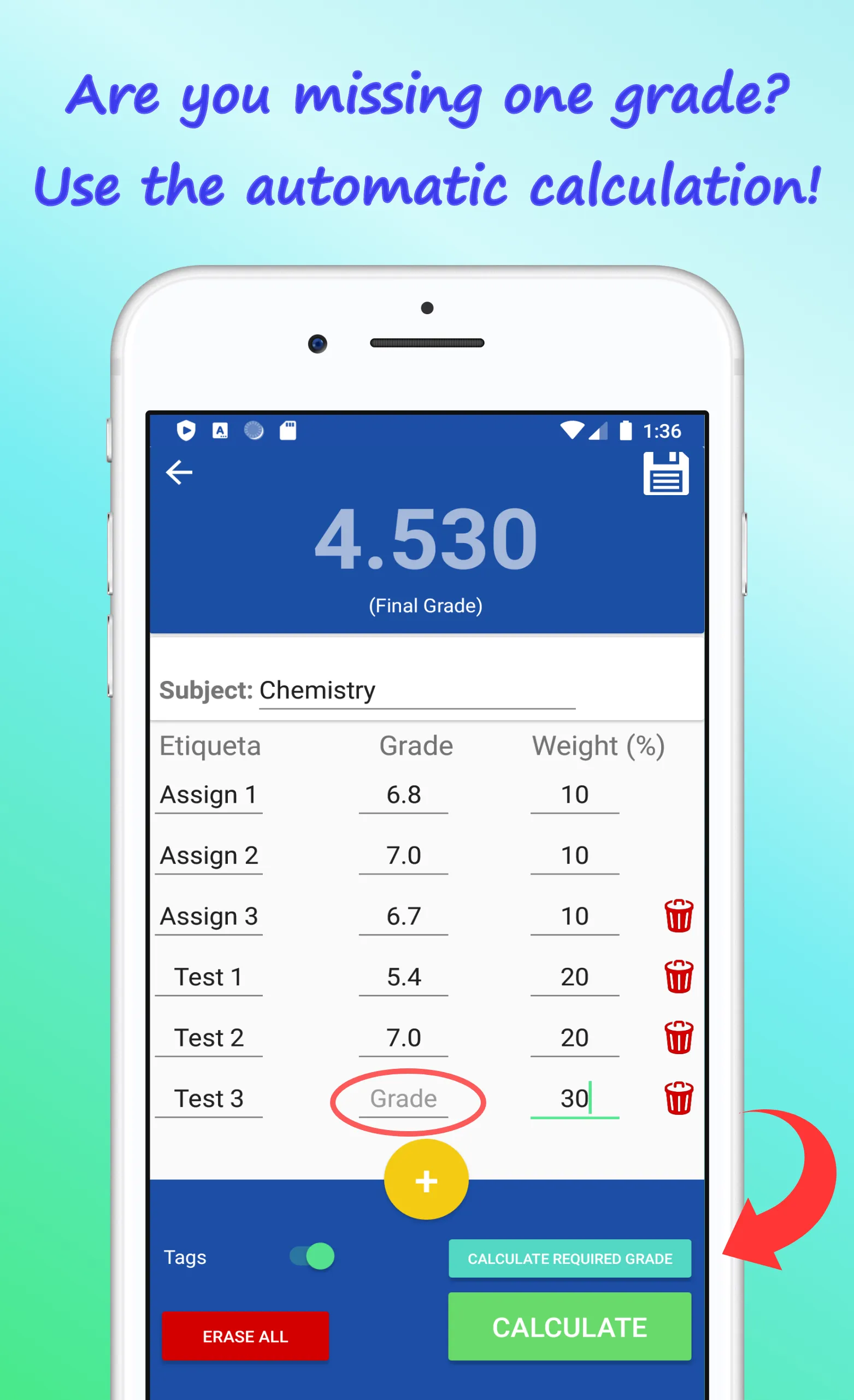 Grades Calculator | Indus Appstore | Screenshot