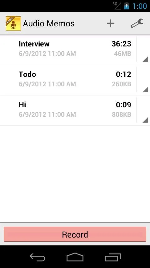 Audio Memos SE | Indus Appstore | Screenshot