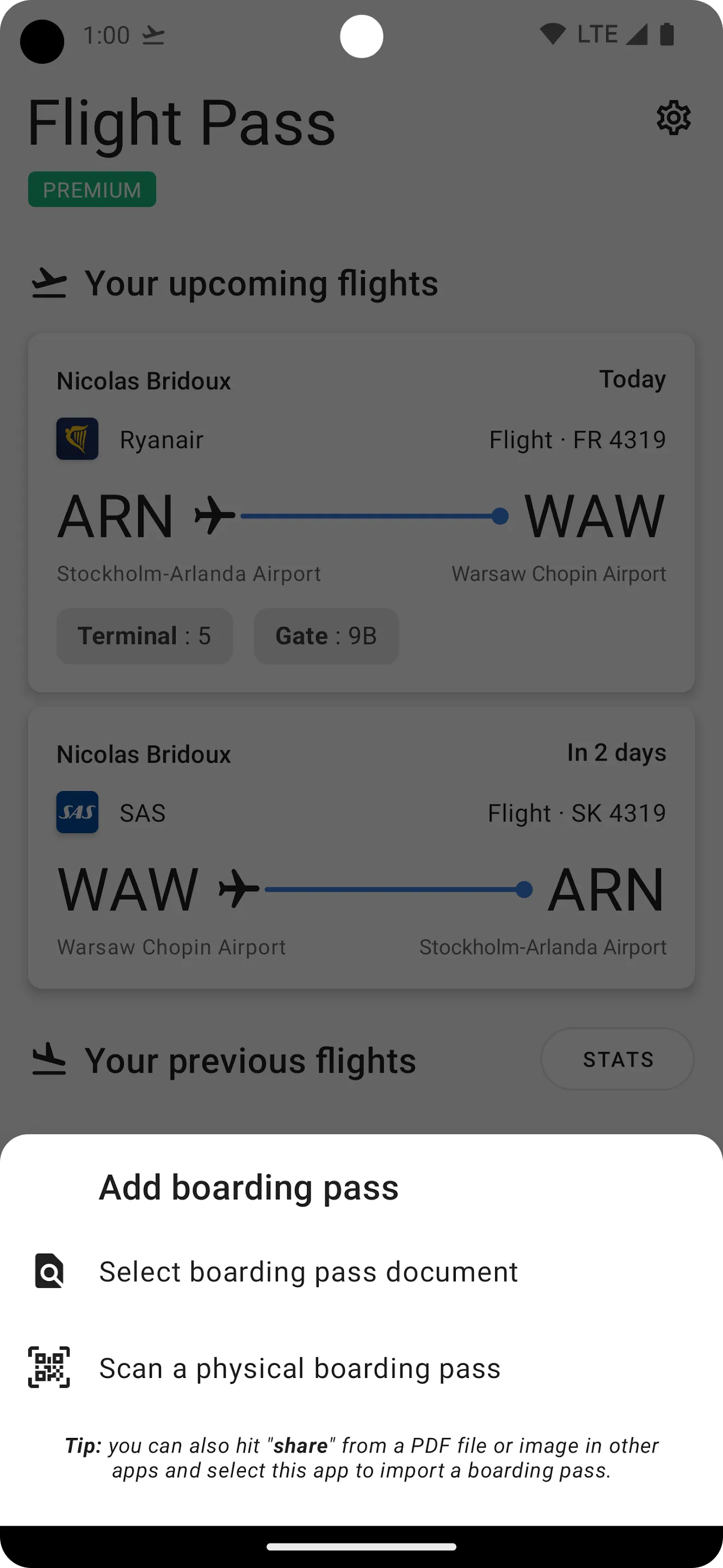 Flight Boarding Pass Wallet | Indus Appstore | Screenshot