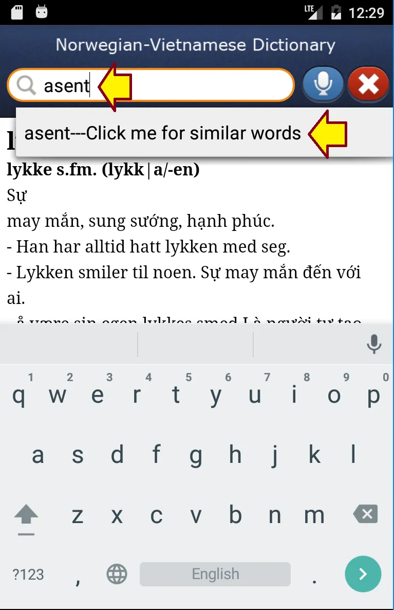 Norwegian-Vietnamese Dict. | Indus Appstore | Screenshot