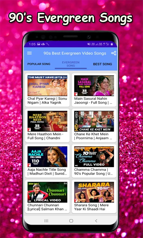 90's Evergreen Video Songs HD | Indus Appstore | Screenshot