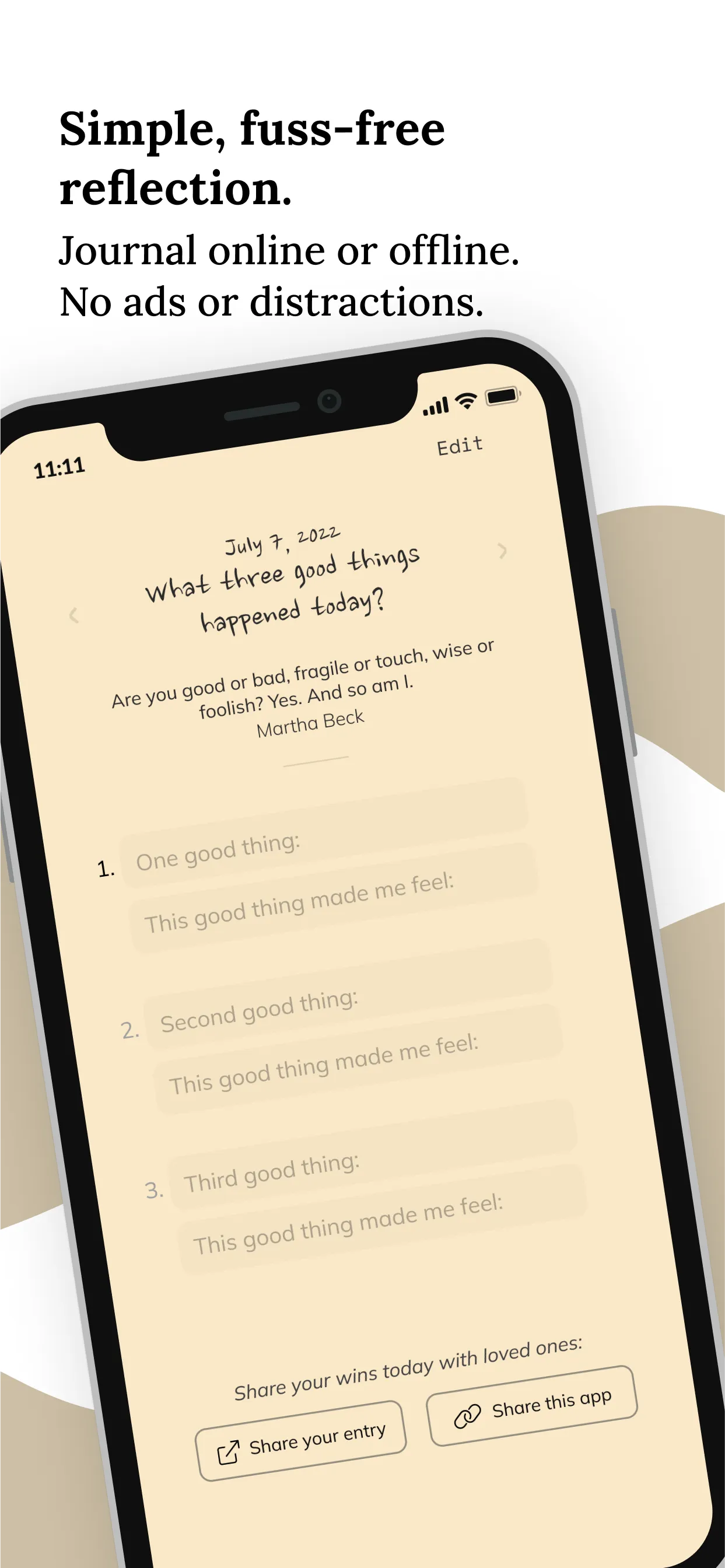 3 Good Things daily gratitude | Indus Appstore | Screenshot