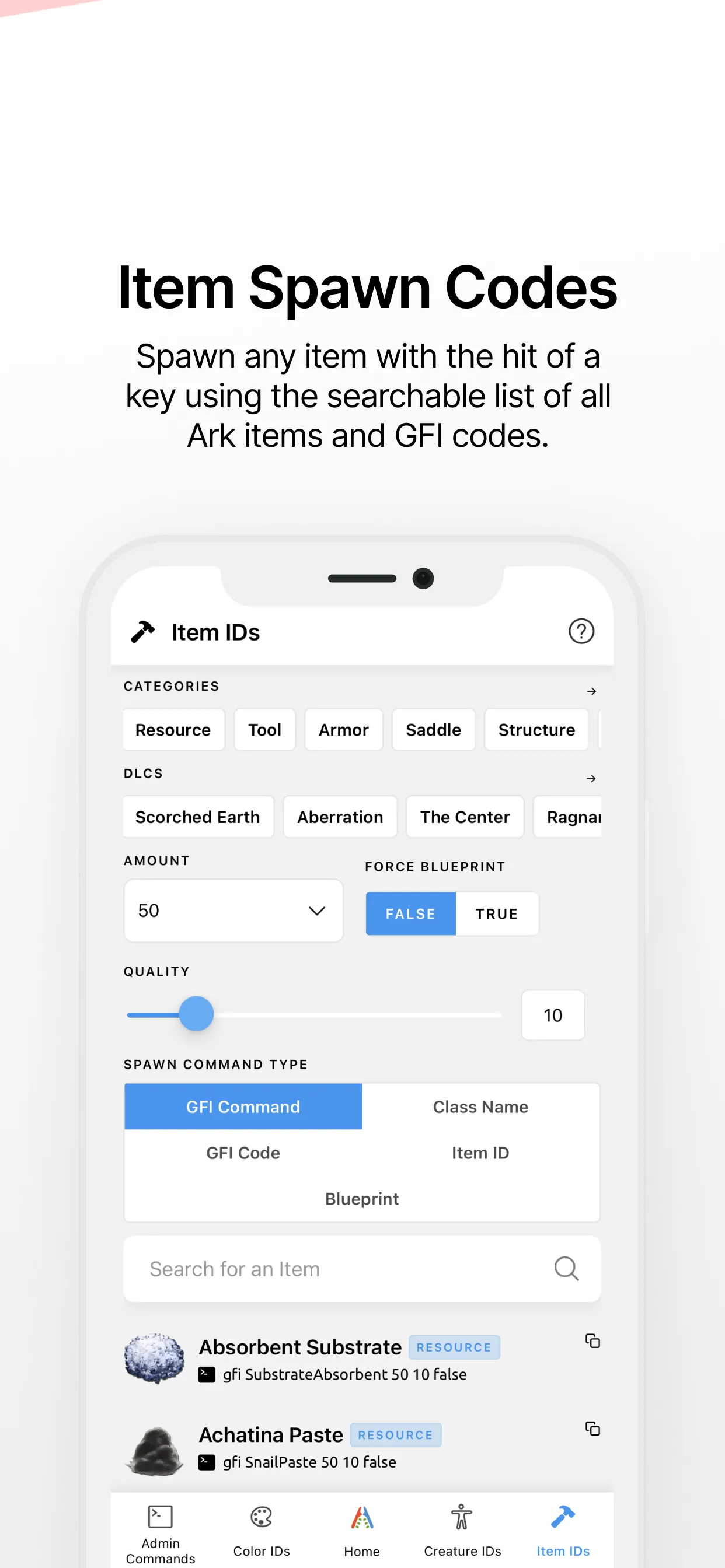 Ark IDs - Commands & Codes | Indus Appstore | Screenshot