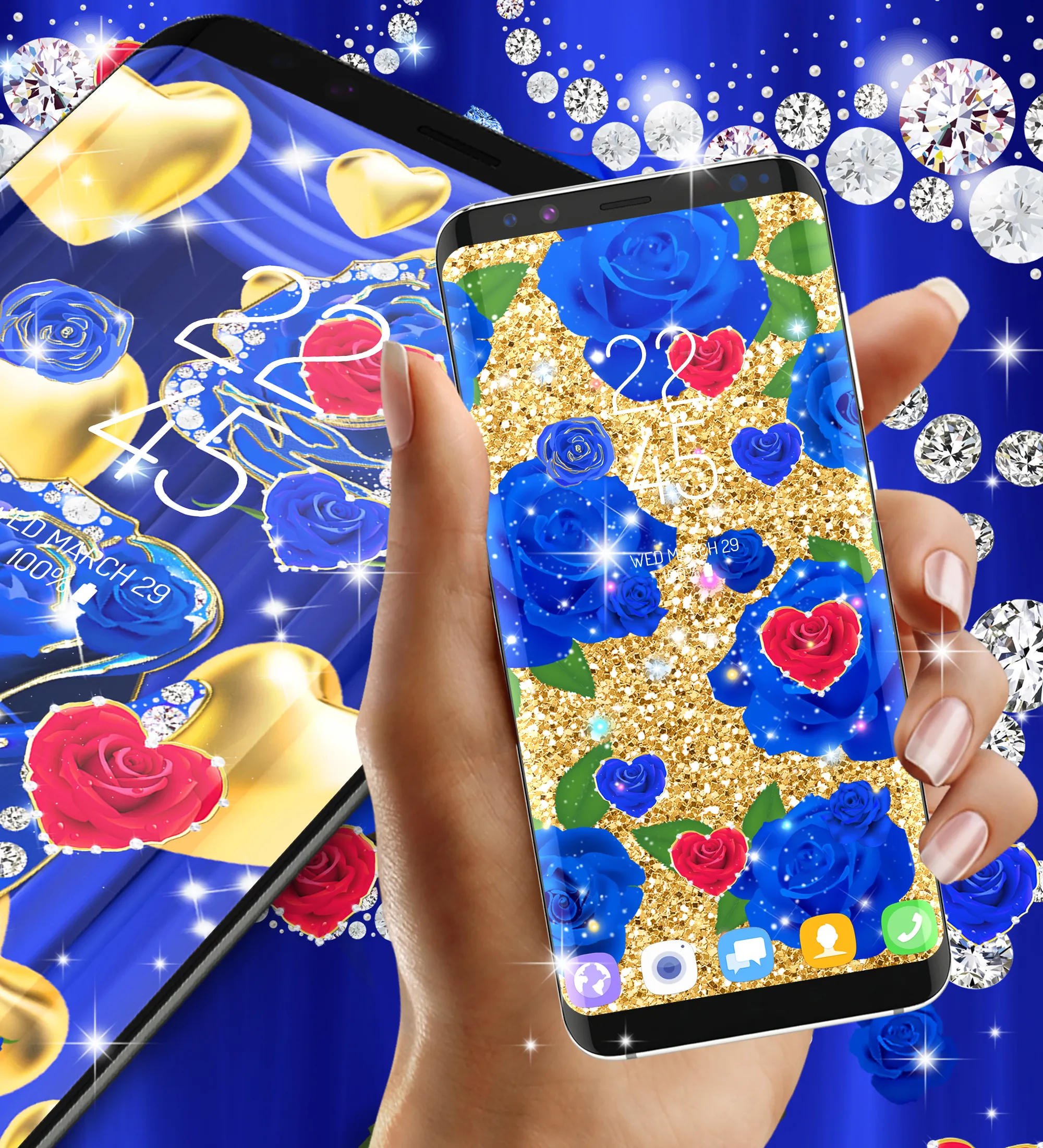 Blue golden rose wallpapers | Indus Appstore | Screenshot