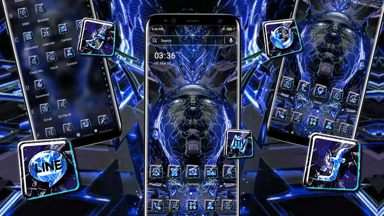 Abstract Blue Face Theme | Indus Appstore | Screenshot