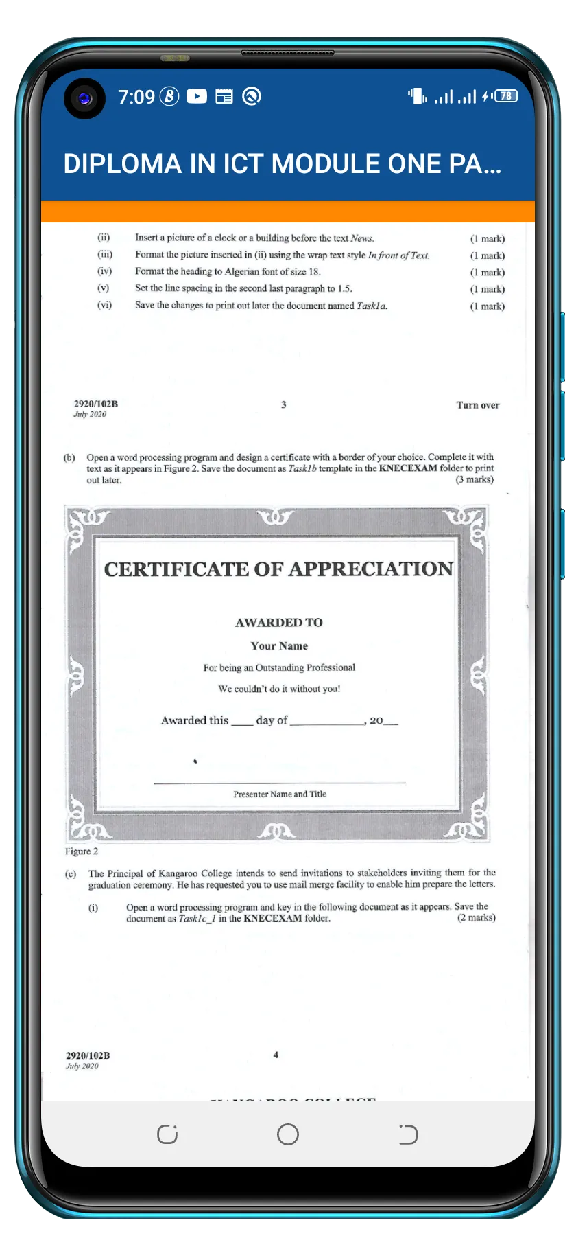 DIPLOMA IN ICT MOD1PAST PAPERS | Indus Appstore | Screenshot