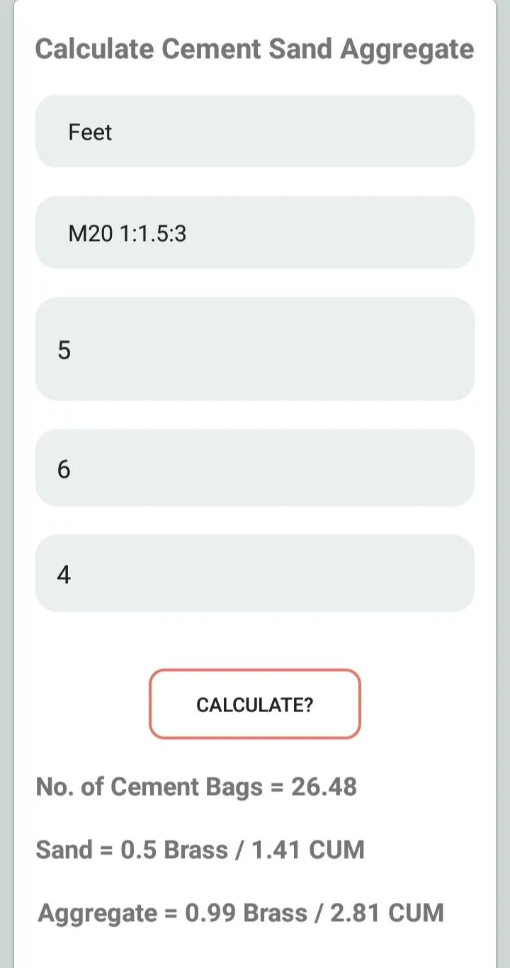 Construction Material Calculat | Indus Appstore | Screenshot