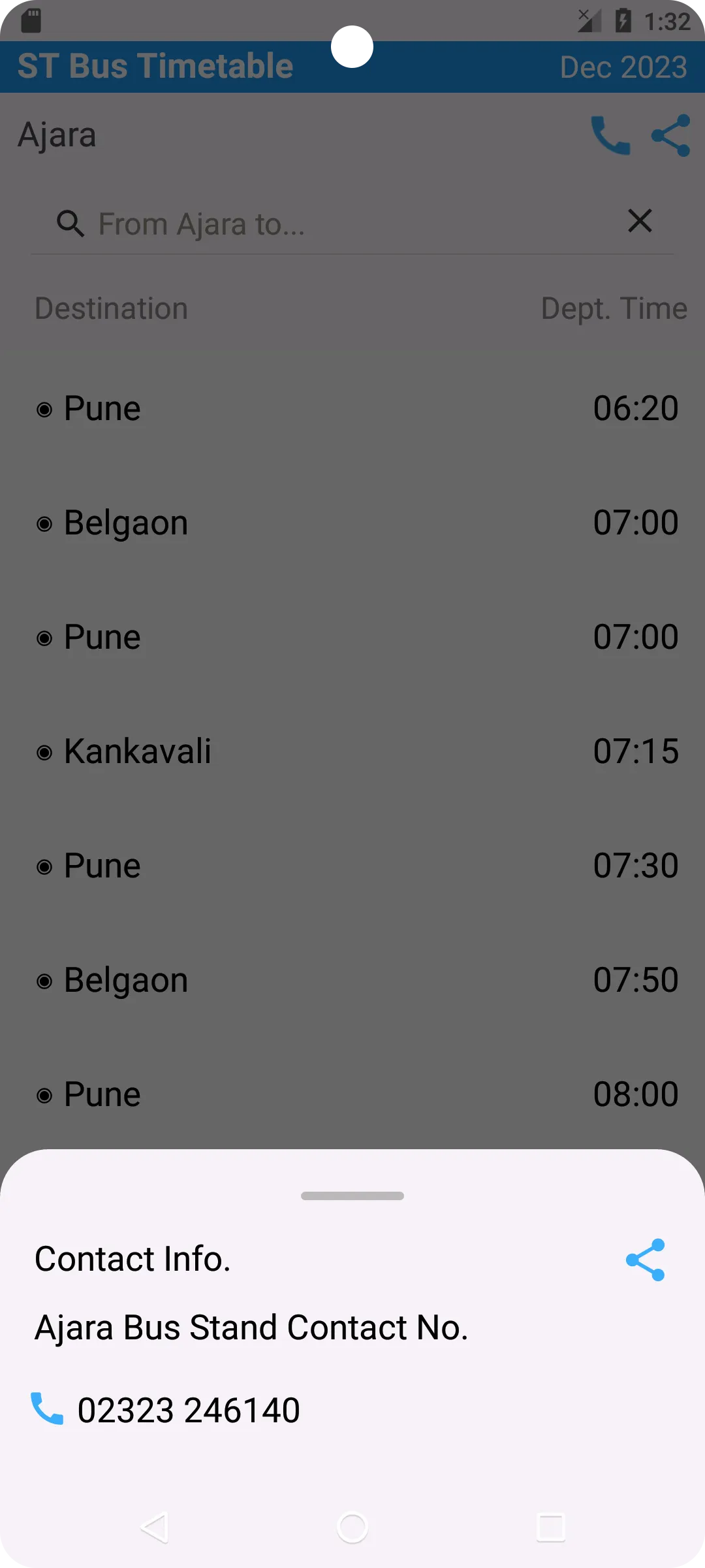 ST Bus Time Table Maharashtra | Indus Appstore | Screenshot