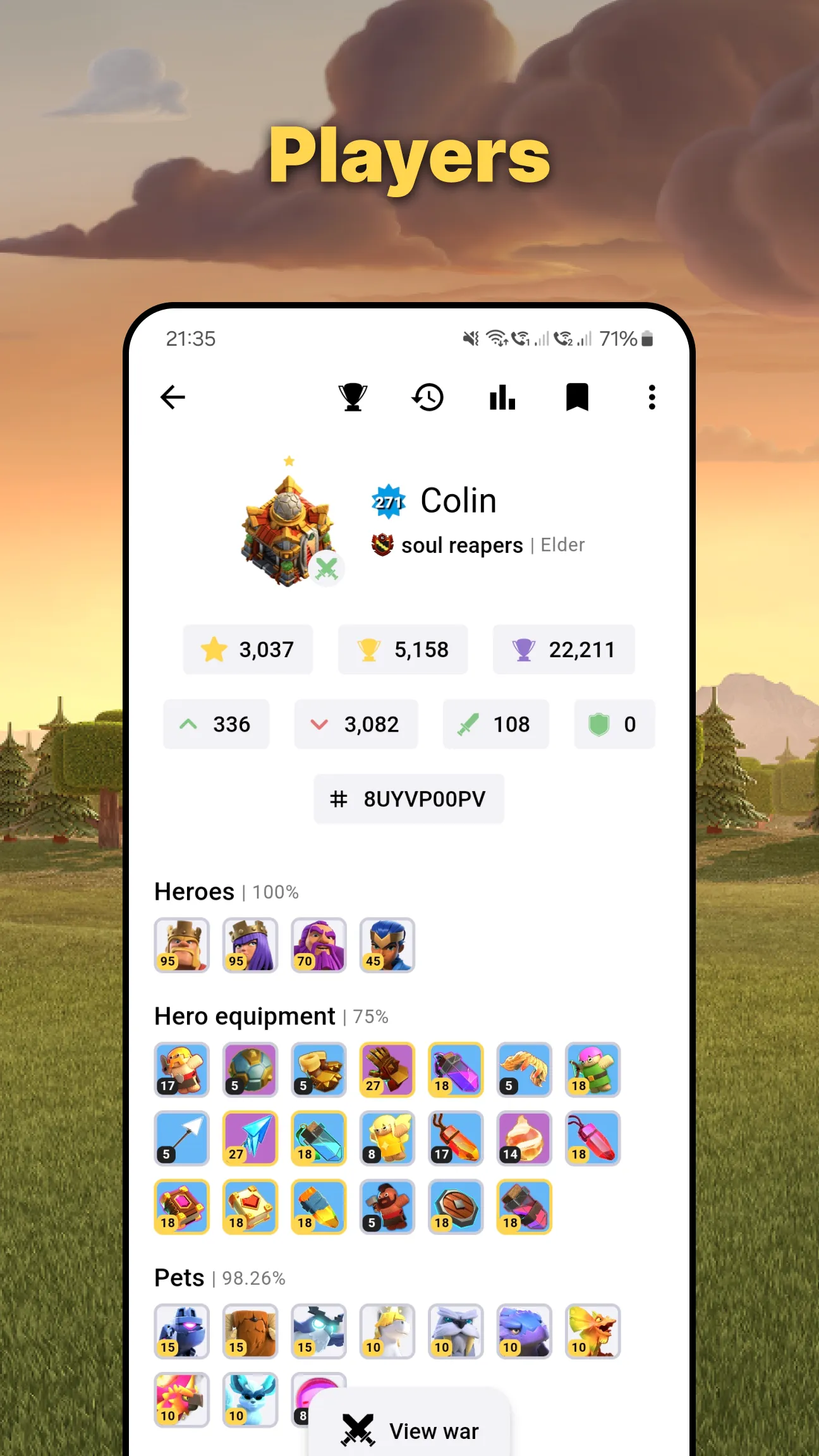 War Report for Clash of Clans | Indus Appstore | Screenshot