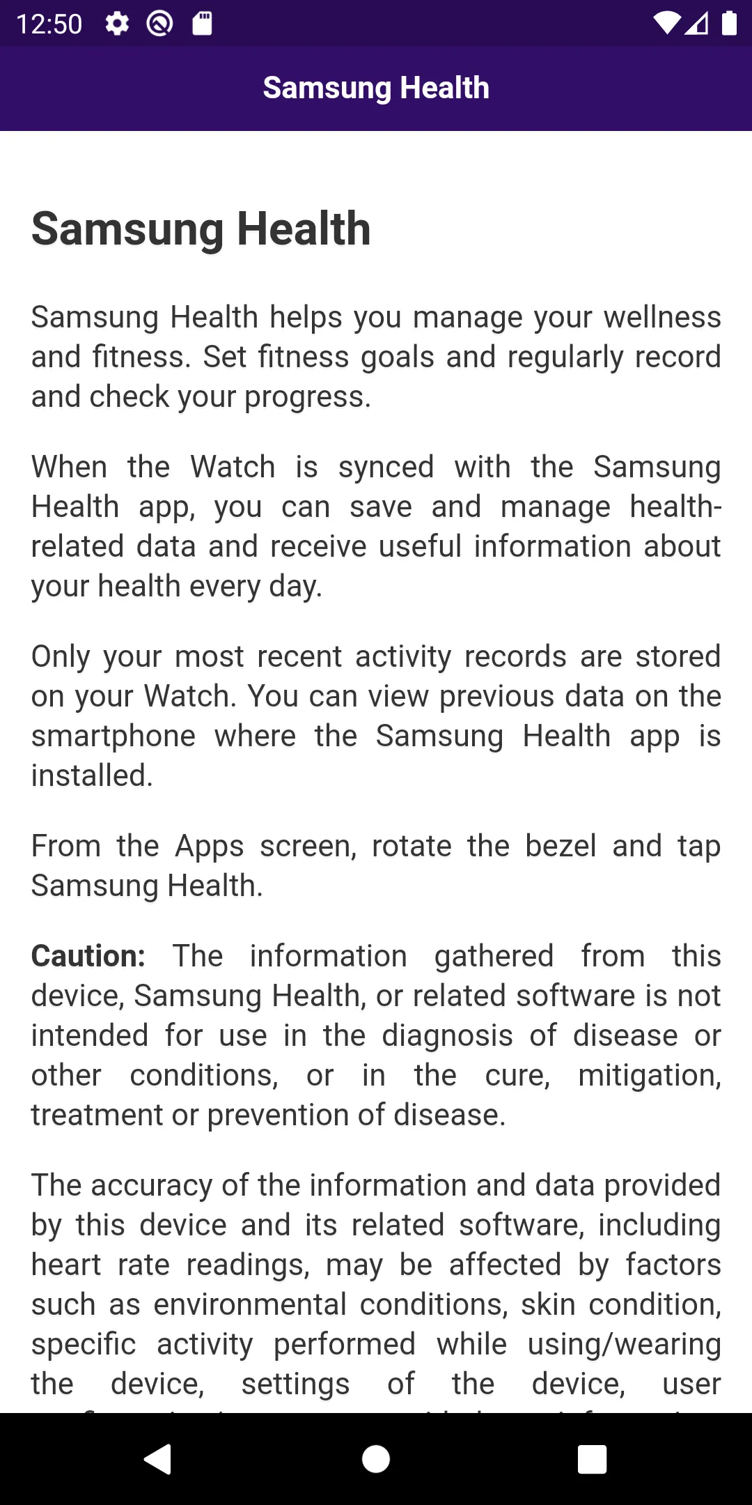 User guide for Galaxy Watch | Indus Appstore | Screenshot