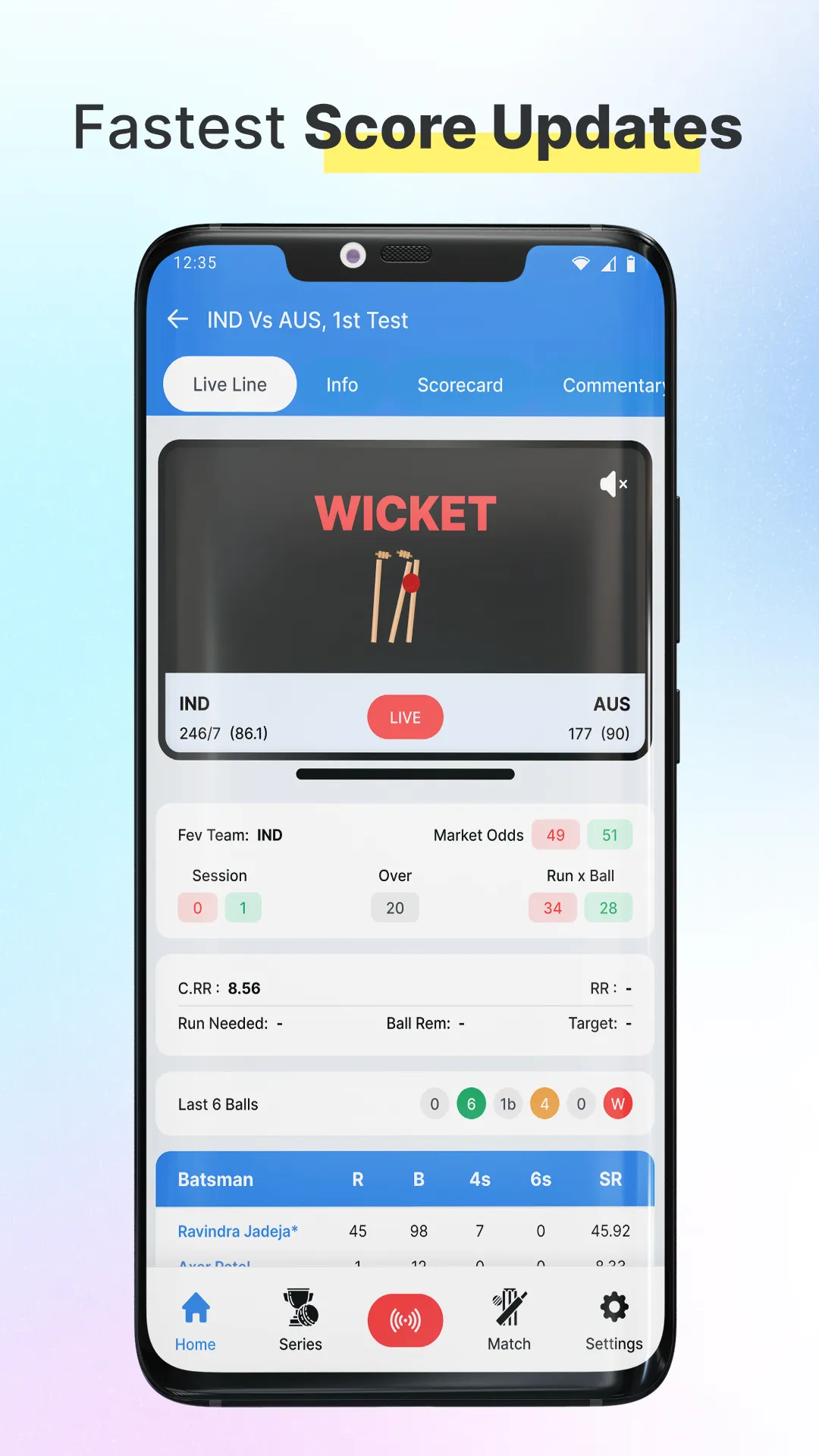 Cricket Live Line-Score Update | Indus Appstore | Screenshot